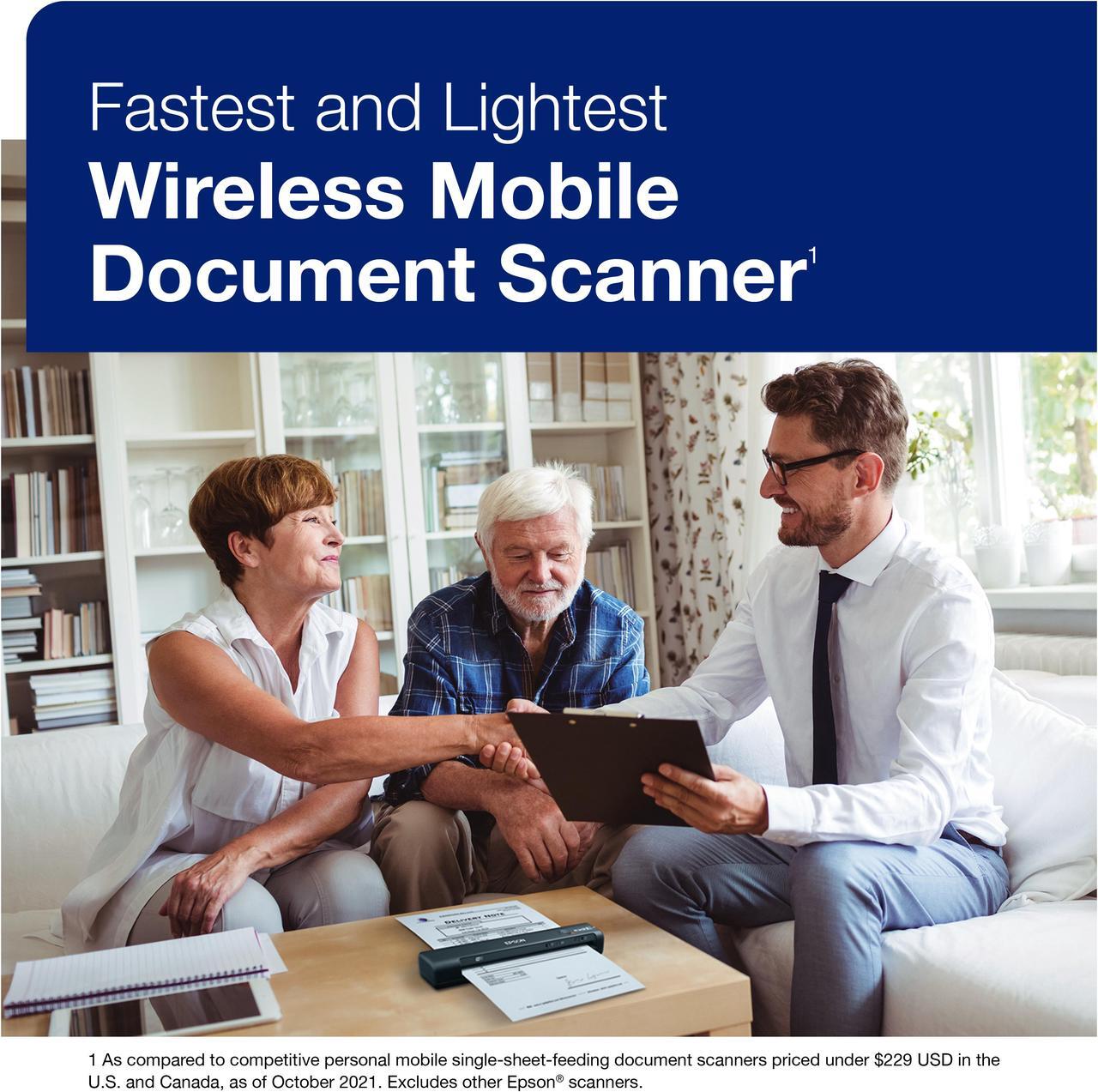 Alt view image 13 of 18 - Epson WorkForce ES-60W Wireless Portable Document Scanner