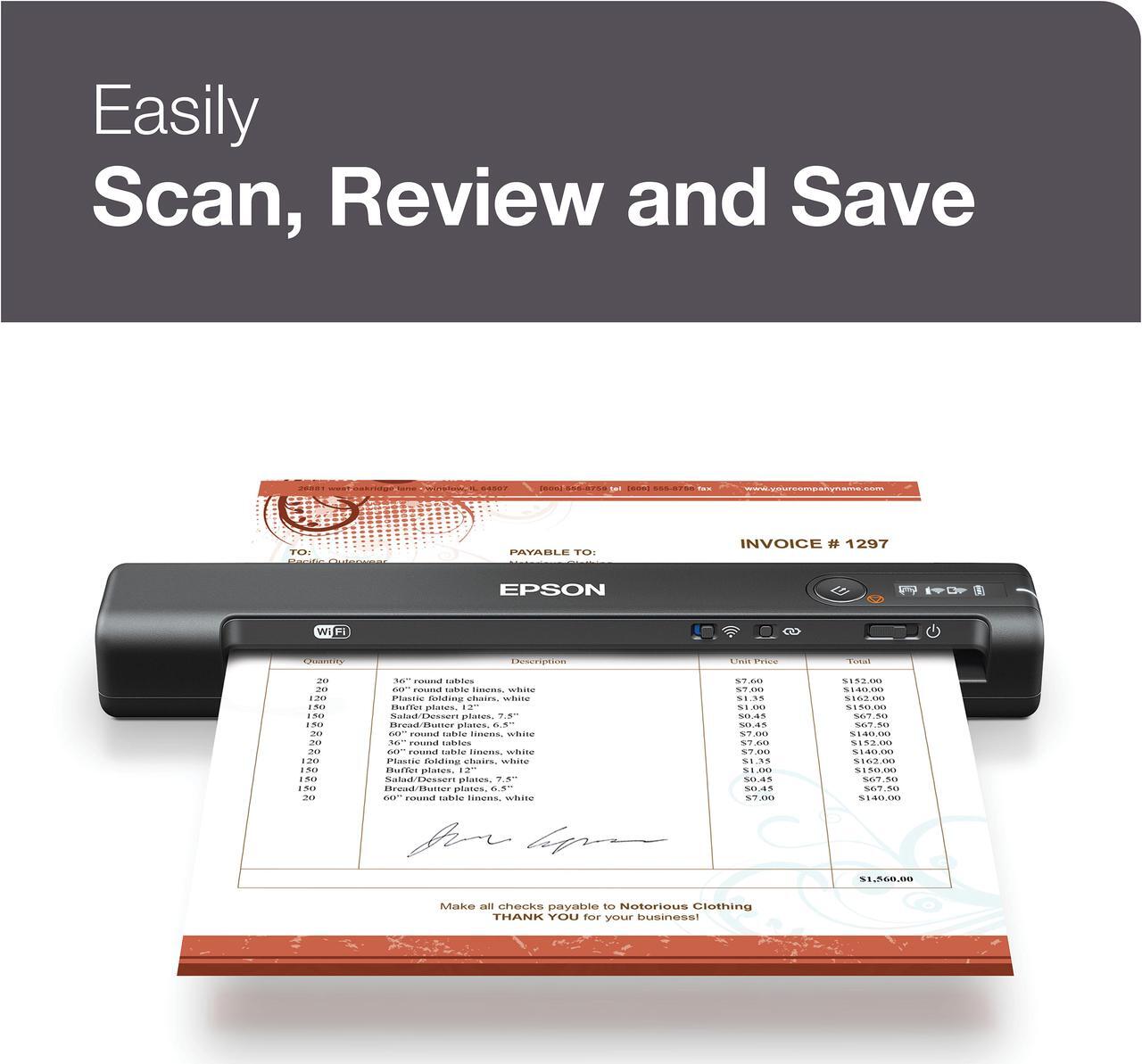 Alt view image 16 of 18 - Epson WorkForce ES-60W Wireless Portable Document Scanner