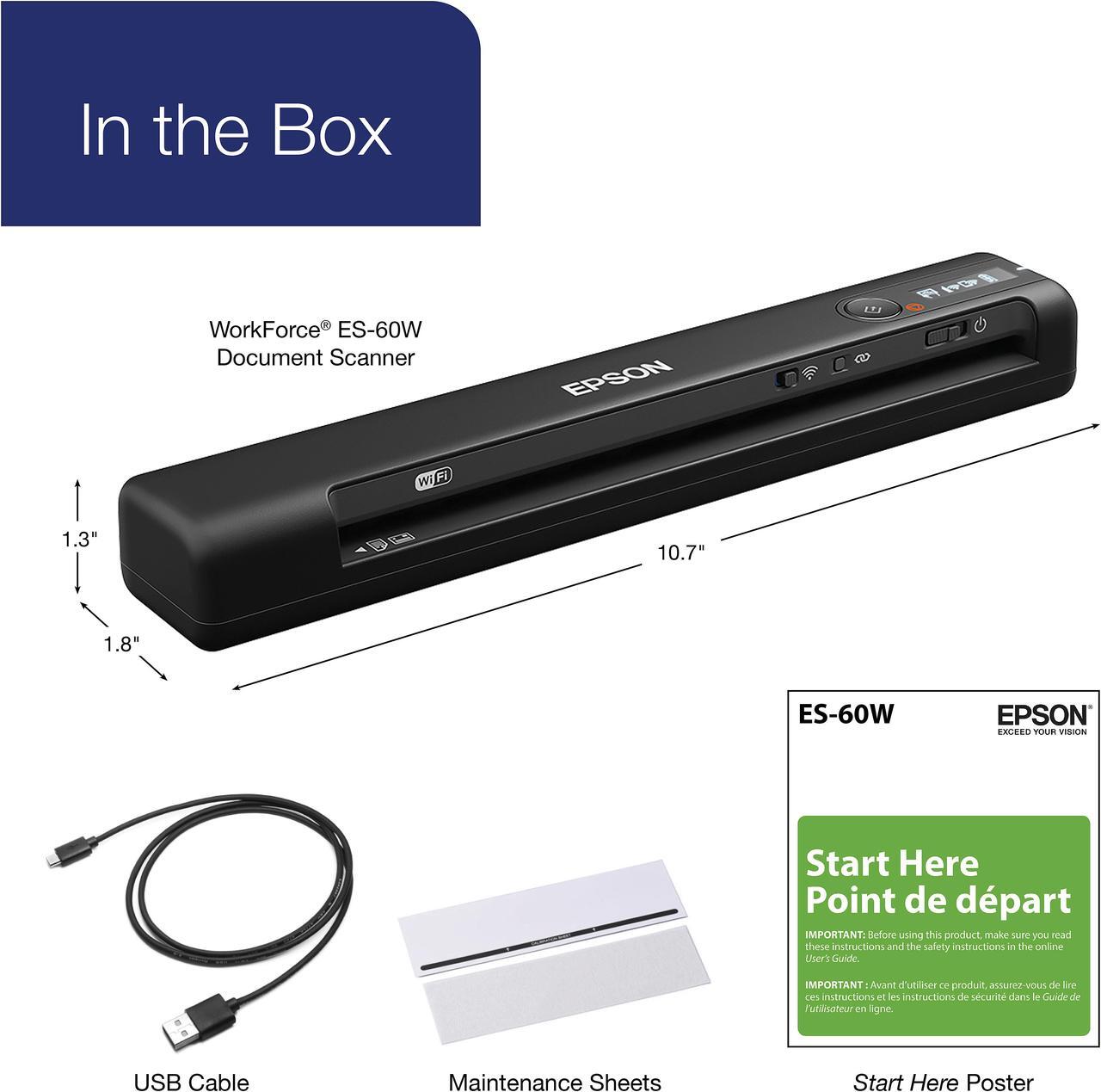 Alt view image 18 of 18 - Epson WorkForce ES-60W Wireless Portable Document Scanner