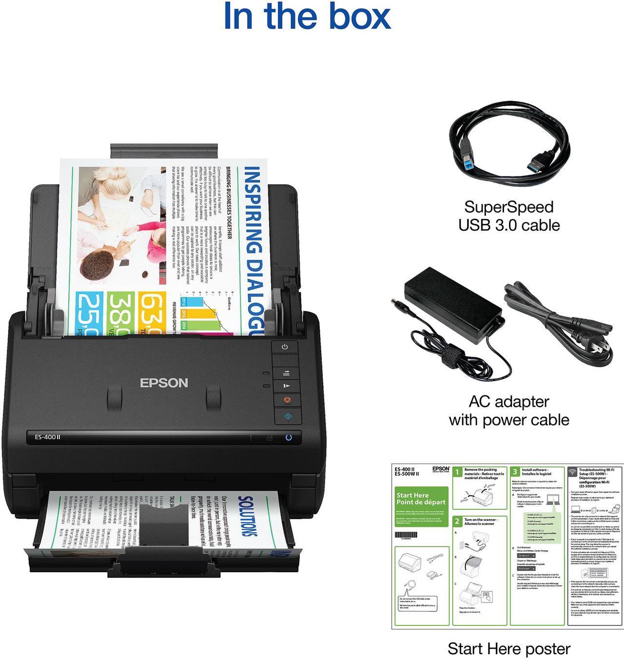 Alt view image 4 of 8 - Epson WorkForce ES-400 II Color Duplex Desktop Document Scanner for PC and Mac, with Auto Document Feeder (ADF) and Image Adjustment Tools