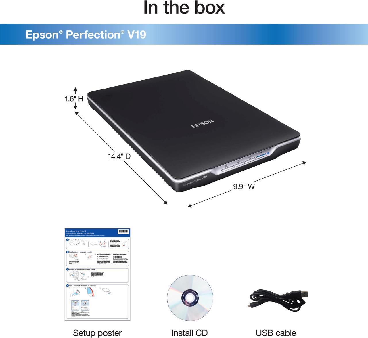 Alt view image 4 of 4 - Epson Perfection V19 II Color Photo and Document Flatbed Scanner
