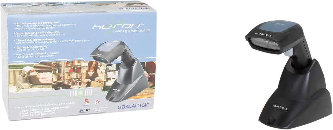 Alt view image 9 of 9 - Datalogic 901801013 D130 Heron Scanner - USB Cable Included