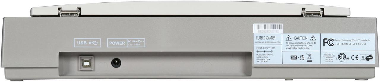 Alt view image 3 of 7 - Mustek ScanExpress A3 USB 1200 Pro Flatbed Scanner for Win/Mac (SEA3USB1200PRO)