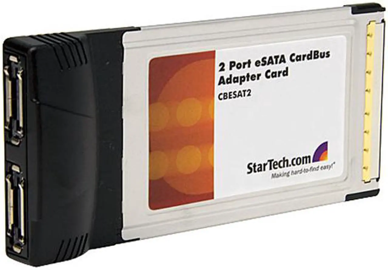 Alt view image 2 of 5 - StarTech CBESAT2 2 Port CardBus eSATA Laptop Controller Adapter Card
