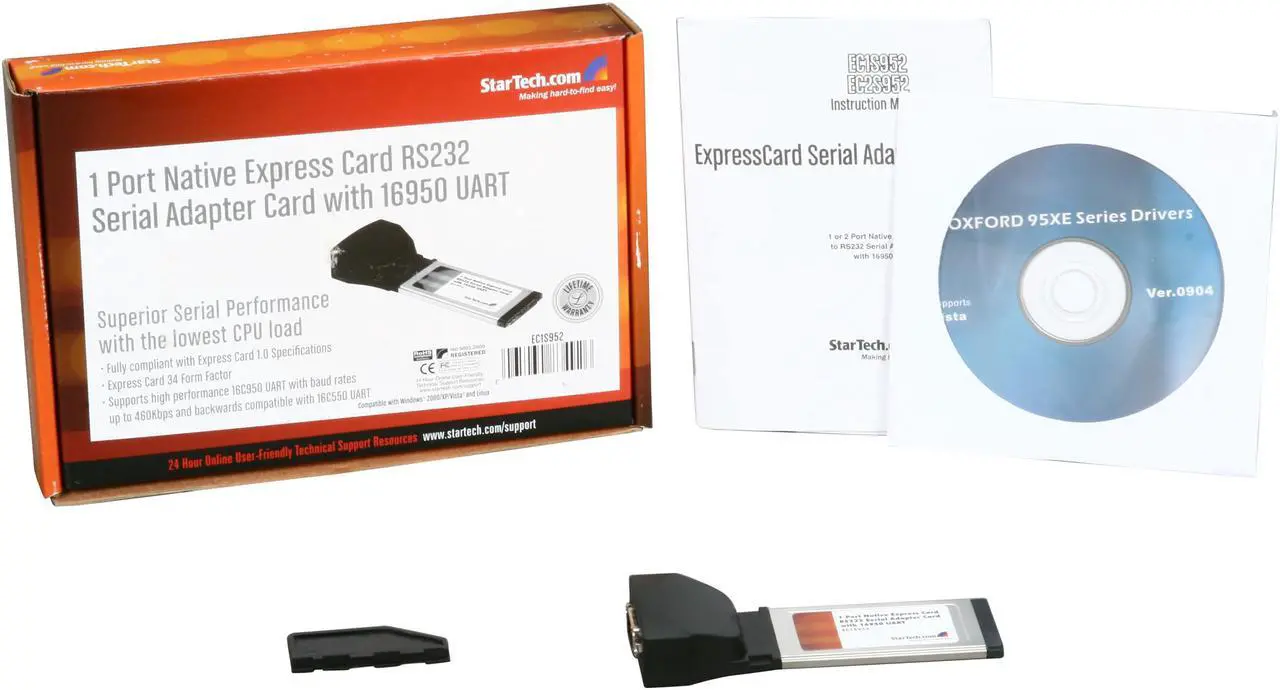 Alt view image 6 of 5 - StarTech  EC1S952  1 Port Native ExpressCard RS232 Serial Adapter Card with 16952 UART