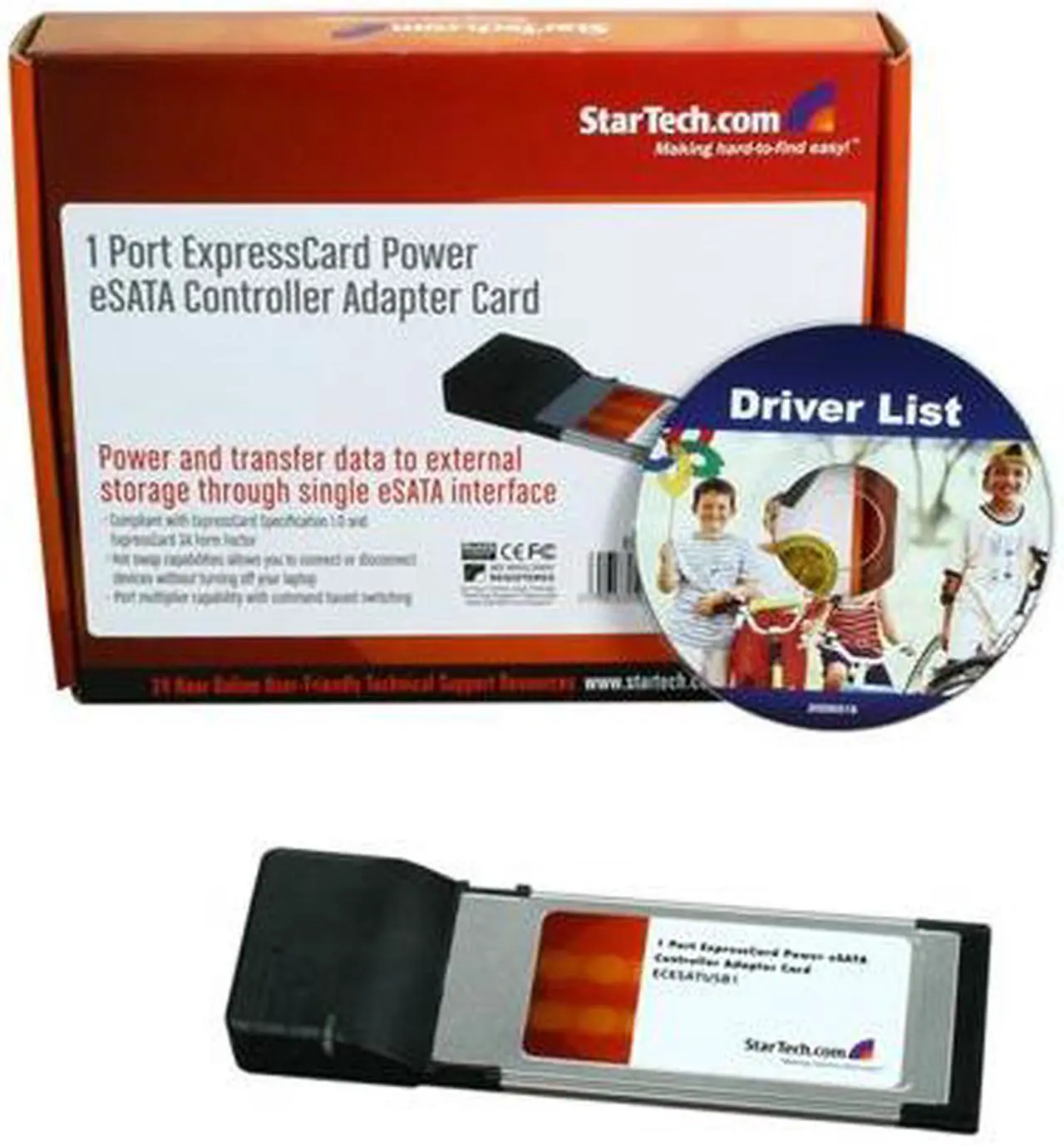 Alt view image 5 of 5 - StarTech  ECESATUSB1  1 Port ExpressCard Power eSATA Controller Adapter Card