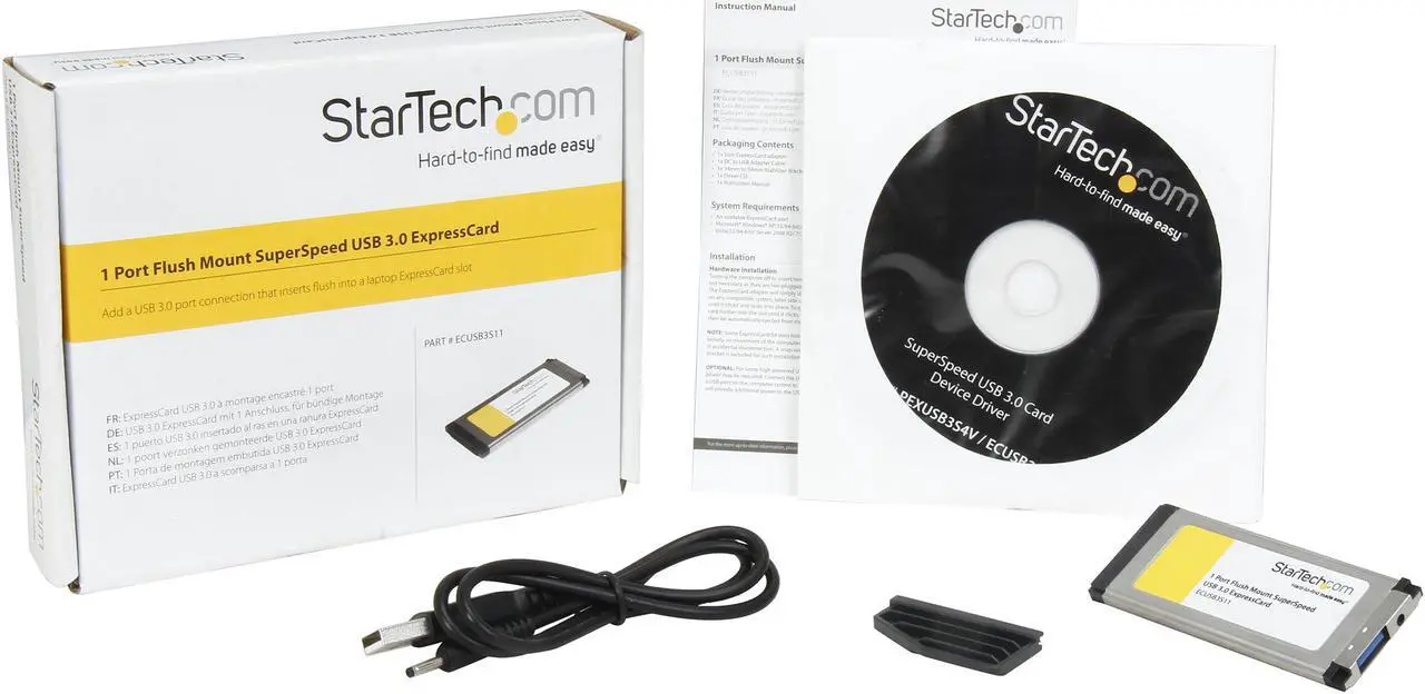 Alt view image 7 of 6 - StarTech.com 1 Port Flush Mount ExpressCard SuperSpeed USB 3.0 Card Adapter