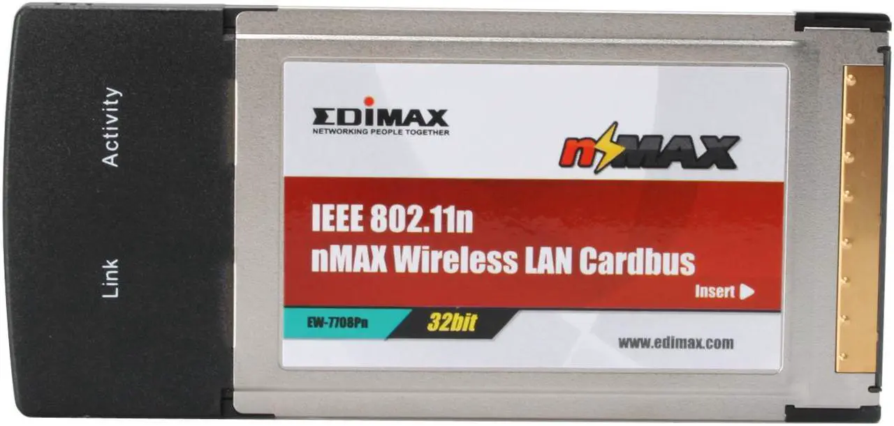 Alt view image 3 of 5 - EDIMAX EW-7708Pn nMax Wireless 802.11n Draft 2.0 32-bit Cardbus for PC and Mac