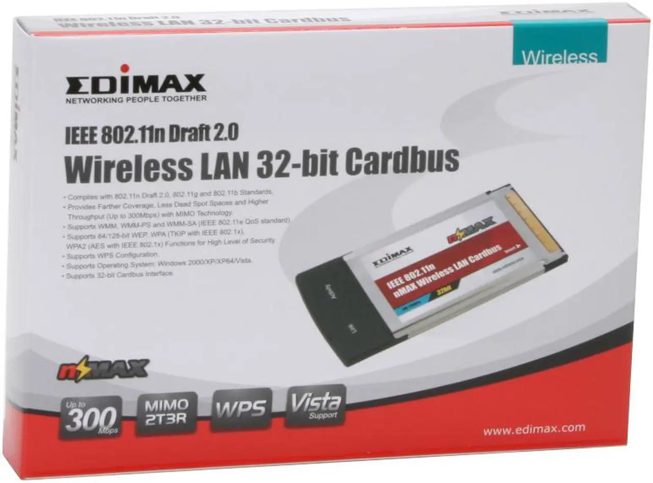 Alt view image 5 of 5 - EDIMAX EW-7708Pn nMax Wireless 802.11n Draft 2.0 32-bit Cardbus for PC and Mac