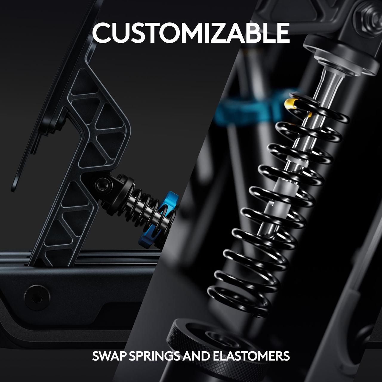 Alt view image 3 of 8 - Logitech G PRO Racing Pedals - Racing Simulator Pedals with 100kg Load Cell Brake, Fully Customizable, Swappable Springs & Elastomers, Modular Design