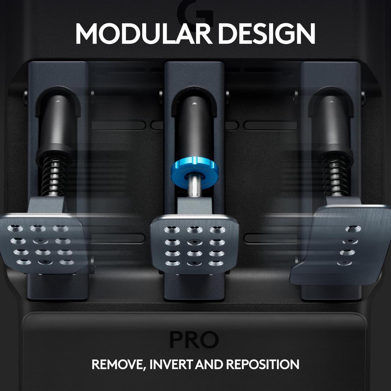 Alt view image 4 of 8 - Logitech G PRO Racing Pedals - Racing Simulator Pedals with 100kg Load Cell Brake, Fully Customizable, Swappable Springs & Elastomers, Modular Design