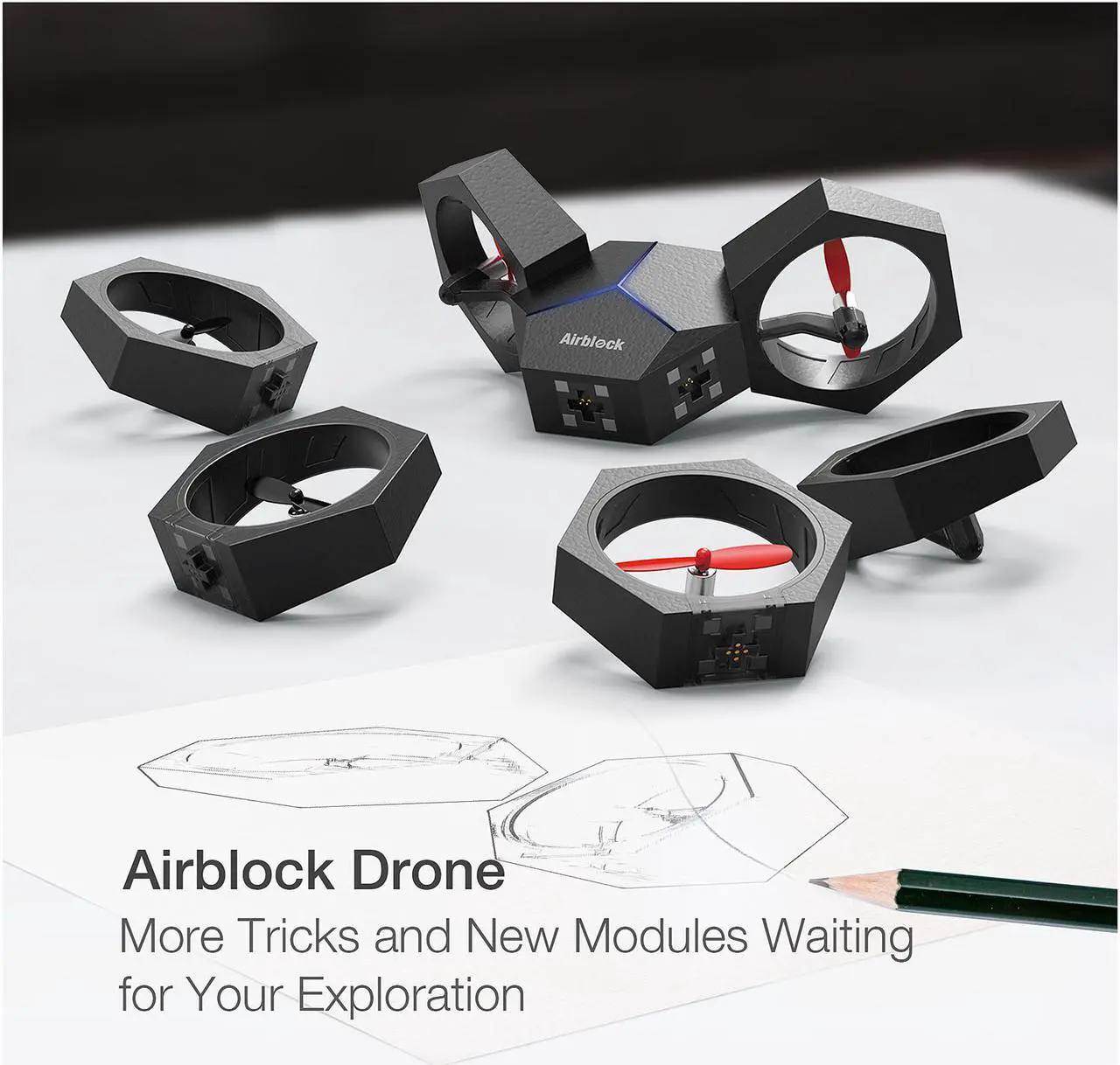 Alt view image 3 of 5 - Makeblock Airblock Multi-form Drone 99808, Free APP, Programmable Toys for Kids, Easily Assemble Drone, Hovercraft, Vehicle and More