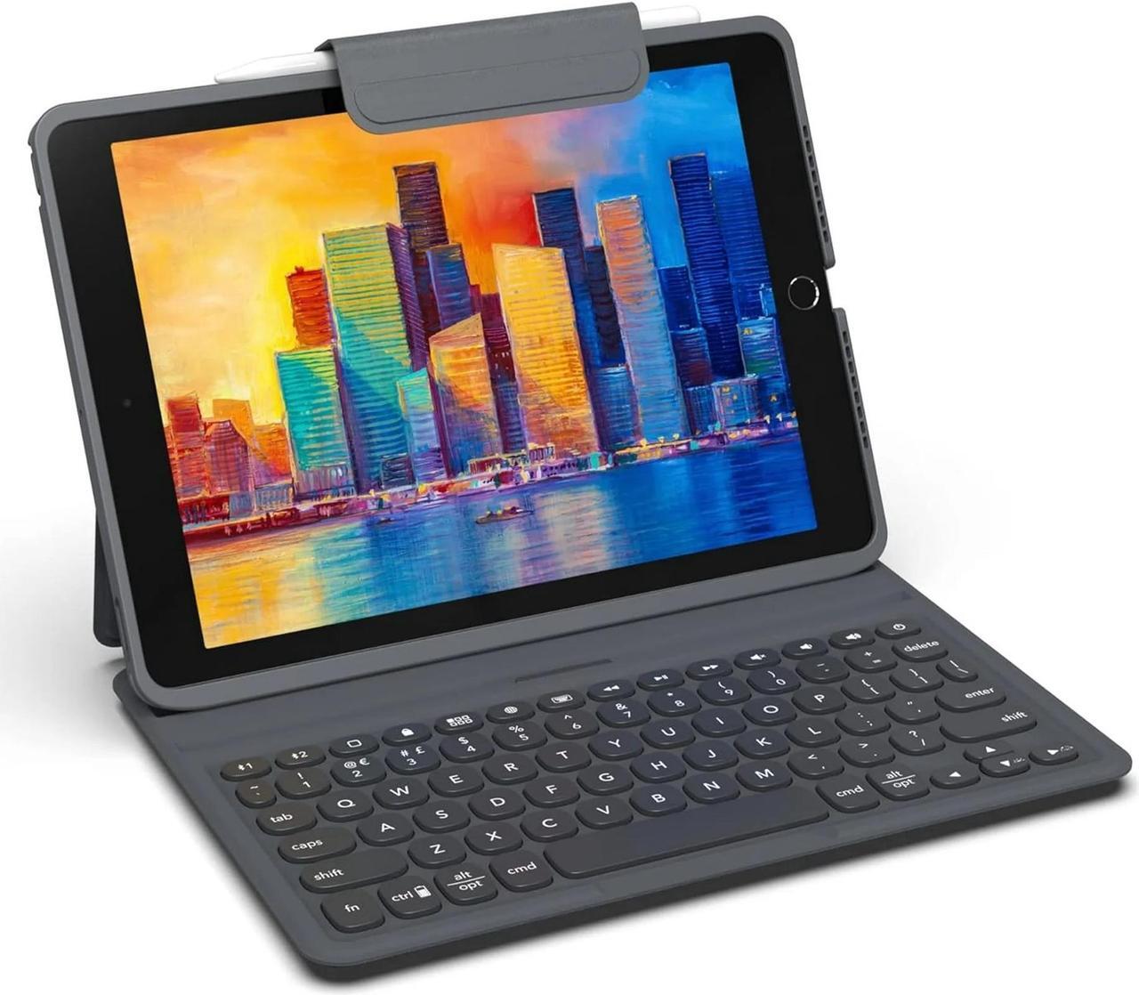 Alt view image 2 of 6 - ZAGG Pro Keys Detachable Case and Wireless Keyboard for Apple iPad Gen 9, 8, 7, iPad Pro 10.2", Multi-Device Bluetooth Pairing, Backlit Laptop-Style Keys, Apple Pencil Holder, Lightweight Design