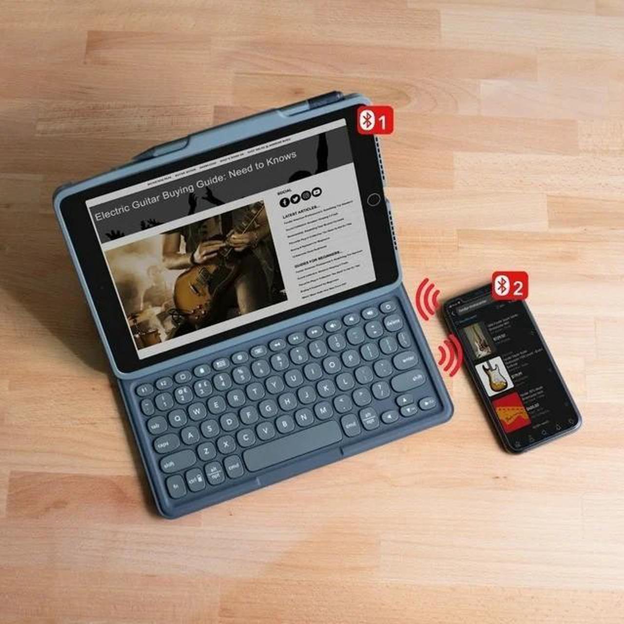 Alt view image 6 of 6 - ZAGG Pro Keys Detachable Case and Wireless Keyboard for Apple iPad Gen 9, 8, 7, iPad Pro 10.2", Multi-Device Bluetooth Pairing, Backlit Laptop-Style Keys, Apple Pencil Holder, Lightweight Design
