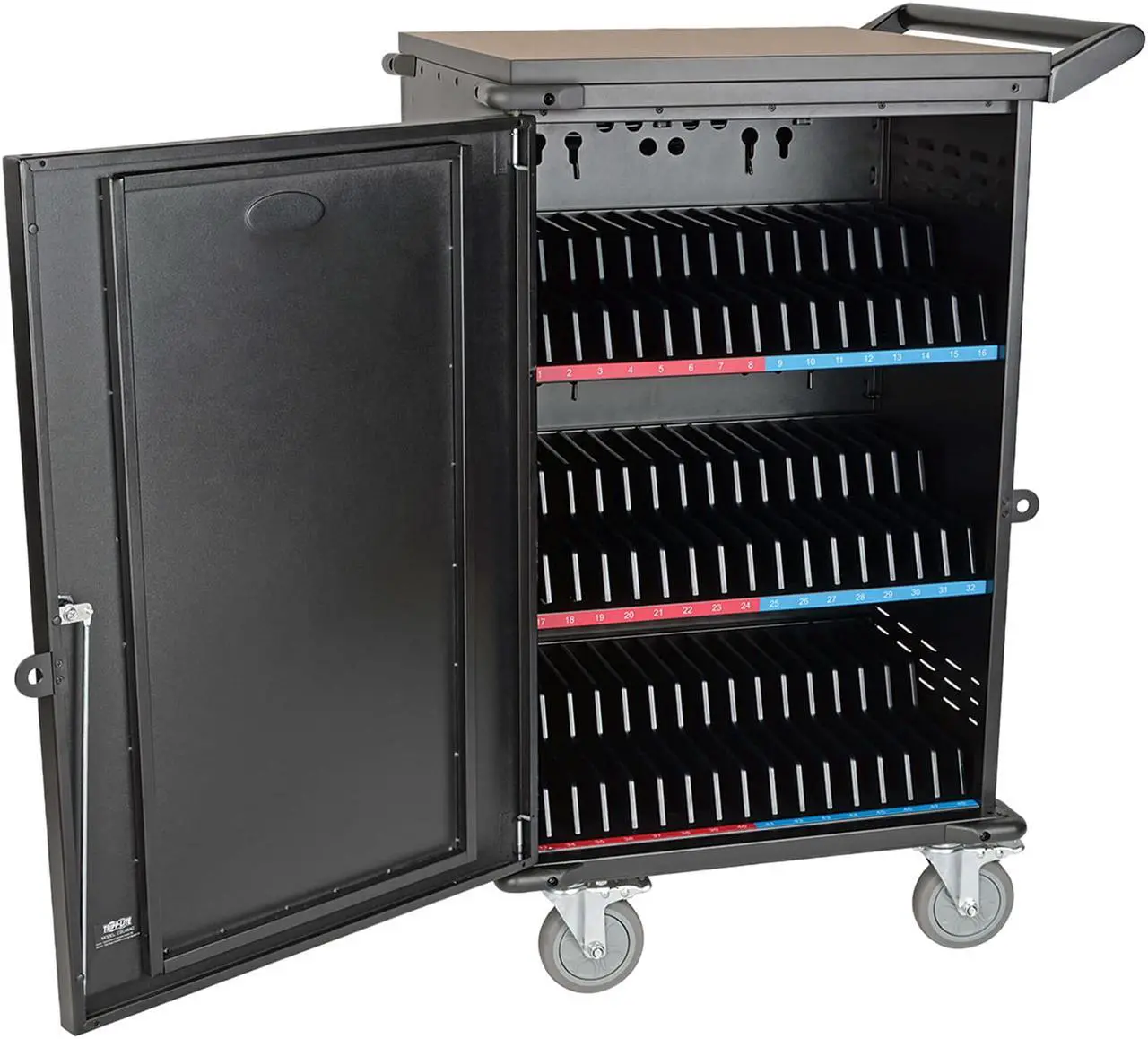 Alt view image 2 of 12 - Tripp Lite 48-Port Ac Charging Cart Storage Station Chromebook Laptop Tablet Black