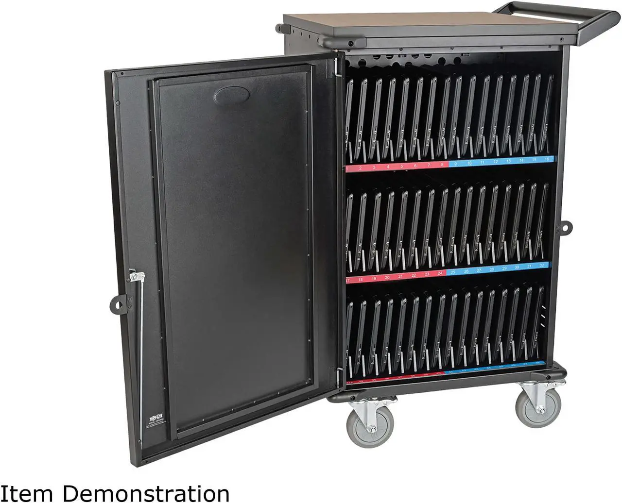 Alt view image 4 of 12 - Tripp Lite 48-Port Ac Charging Cart Storage Station Chromebook Laptop Tablet Black