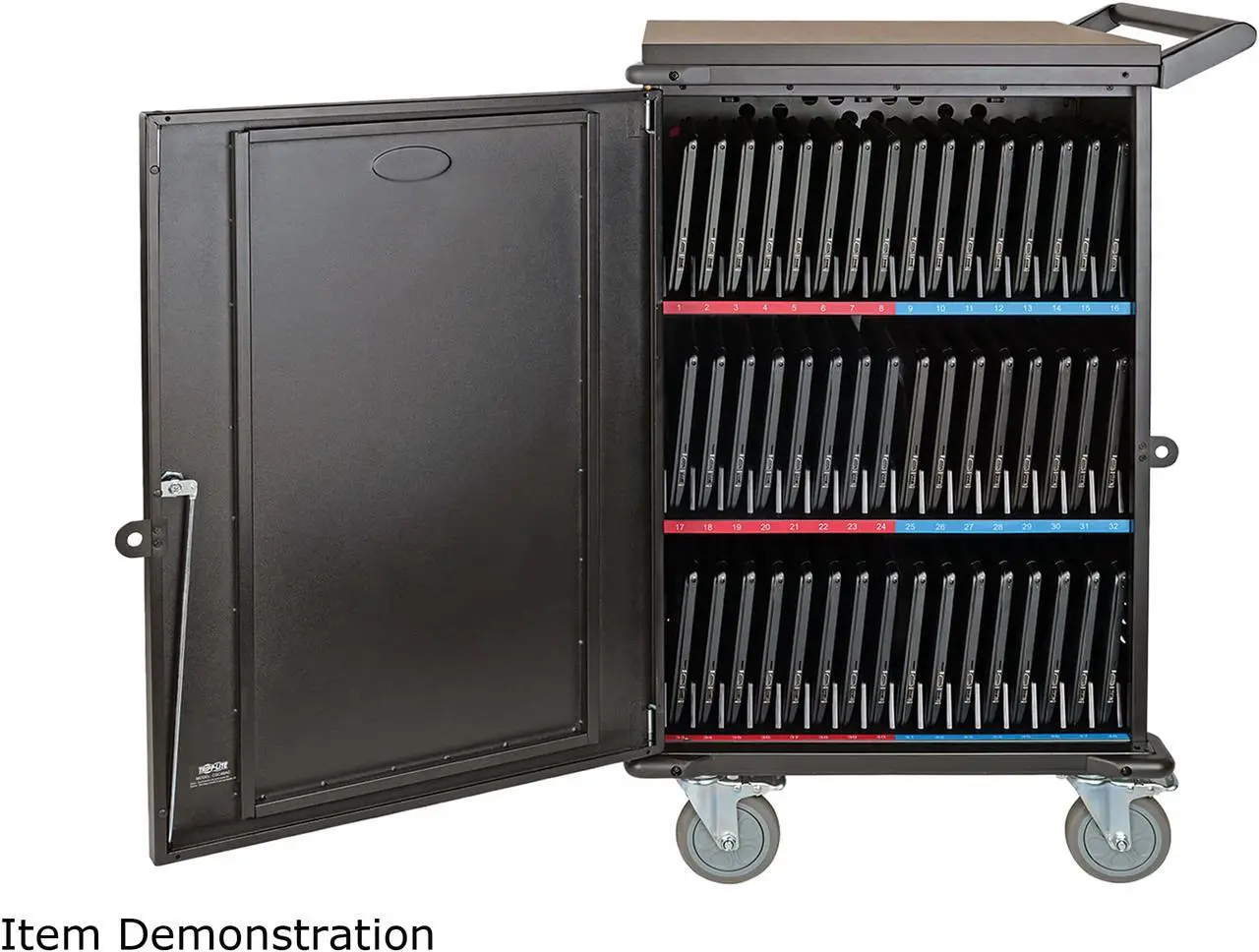 Alt view image 5 of 12 - Tripp Lite 48-Port Ac Charging Cart Storage Station Chromebook Laptop Tablet Black