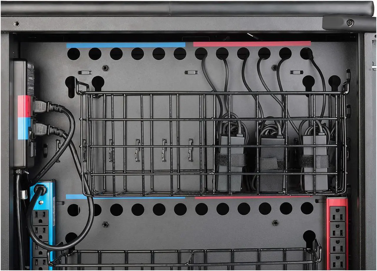 Alt view image 8 of 12 - Tripp Lite 48-Port Ac Charging Cart Storage Station Chromebook Laptop Tablet Black