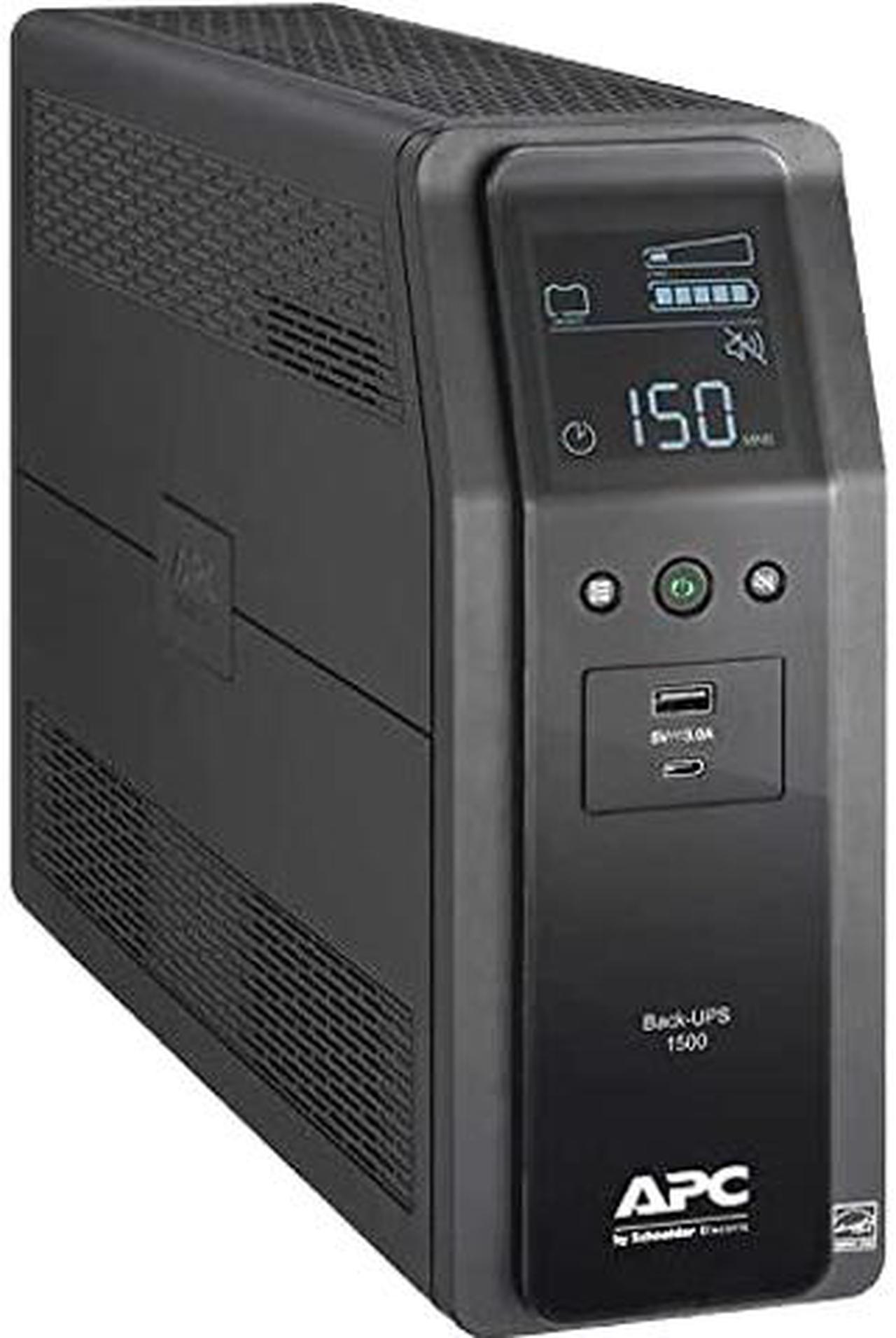 Back UPS PRO BN 1500VA, 10 Outlets, 2 USB Charging Ports, AVR, LCD interface, Canada