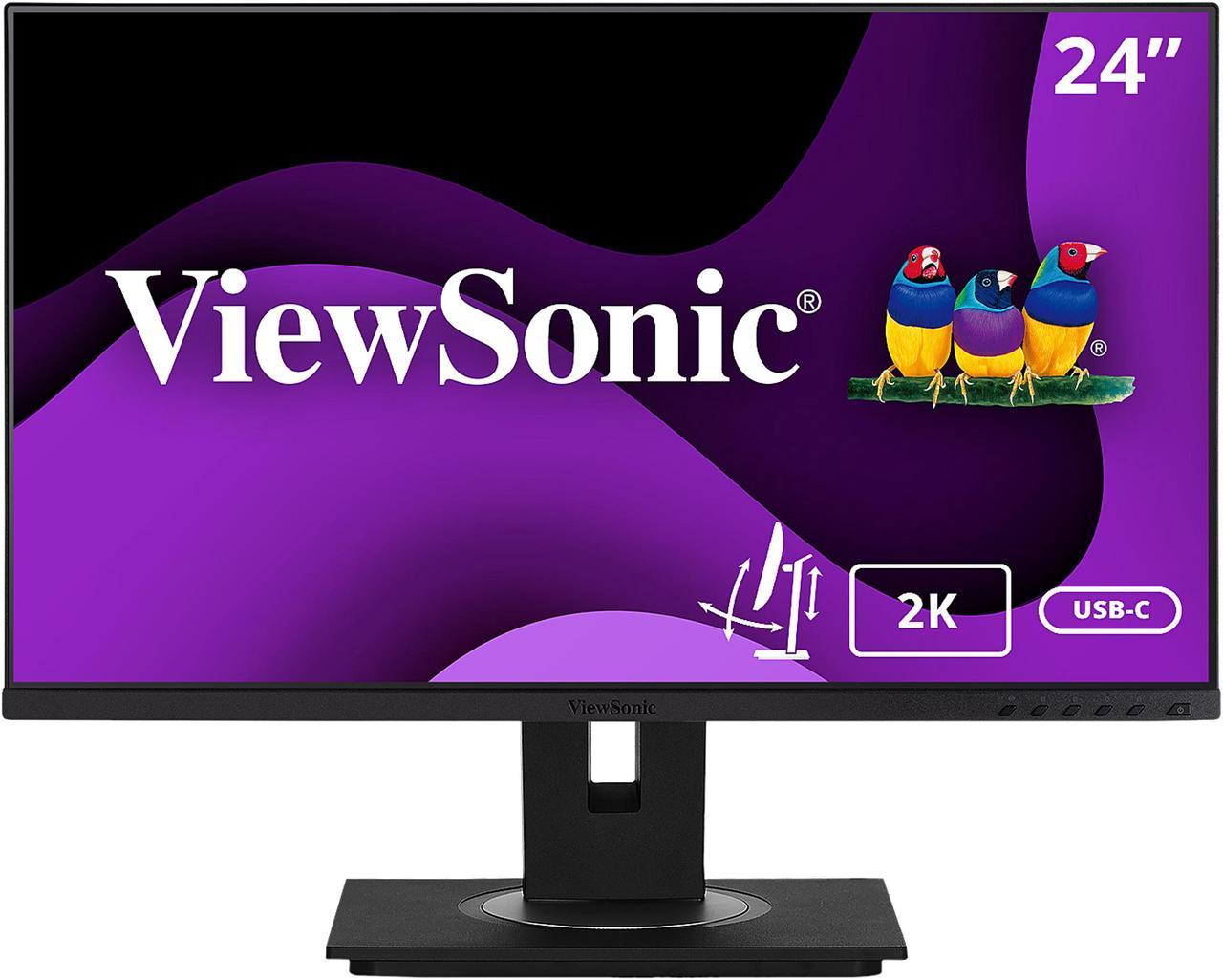 ViewSonic VG2455-2K 24 Inch IPS 1440p Monitor with USB C 3.1, HDMI, DisplayPort and 40 Degree Tilt Ergonomics for Home and Office