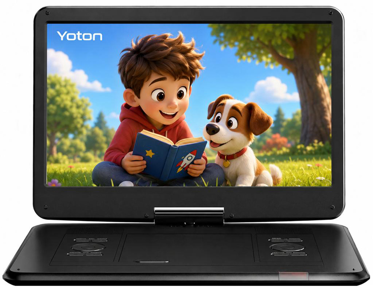 Open Box: Yoton 17.5" Portable DVD Player with 15.6" HD Swivel Screen for for Kids Elderly, 6 Hours Working Time with Built-in Battery, Dual Stereo Speakers, USB/SD/TV Sync/Multiple Disc Formats, Black - Newegg.com - Open Box condition - Image 11