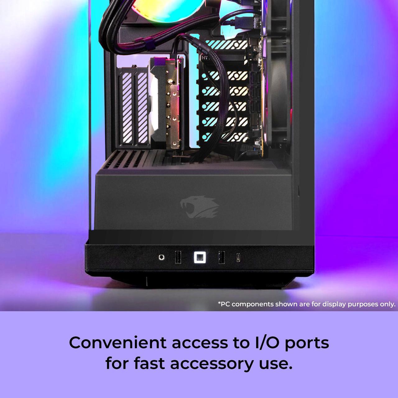 Alt view image 9 of 14 - iBUYPOWER Y40 PRO Black Gaming PC Desktop - Intel Core Ultra 7 265KF - NVIDIA GeForce RTX 4060 Ti 8GB - 32GB DDR5 RGB - 2TB NVMe SSD - Y40BI7N46T04