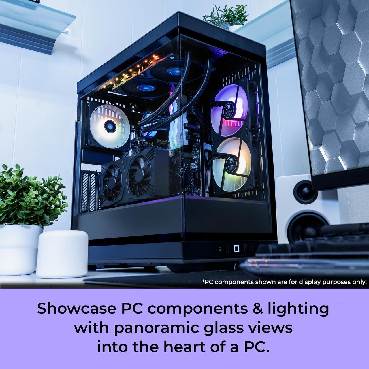 Alt view image 2 of 14 - iBUYPOWER Y40 PRO Black Gaming PC Desktop - AMD Ryzen 7 9800X3D - AMD Radeon RX 7800 XT 16GB - 32GB DDR5 RGB - 2TB NVMe SSD - Y40BA7R78XT01