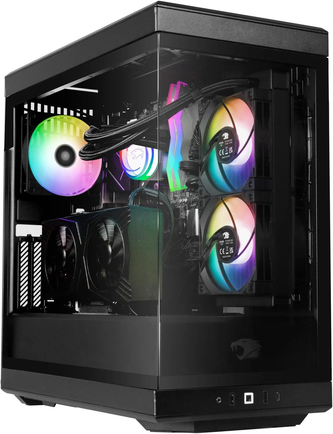 Alt view image 7 of 14 - iBUYPOWER Y40 PRO Black Gaming PC Desktop - AMD Ryzen 7 9800X3D - AMD Radeon RX 7800 XT 16GB - 32GB DDR5 RGB - 2TB NVMe SSD - Y40BA7R78XT01