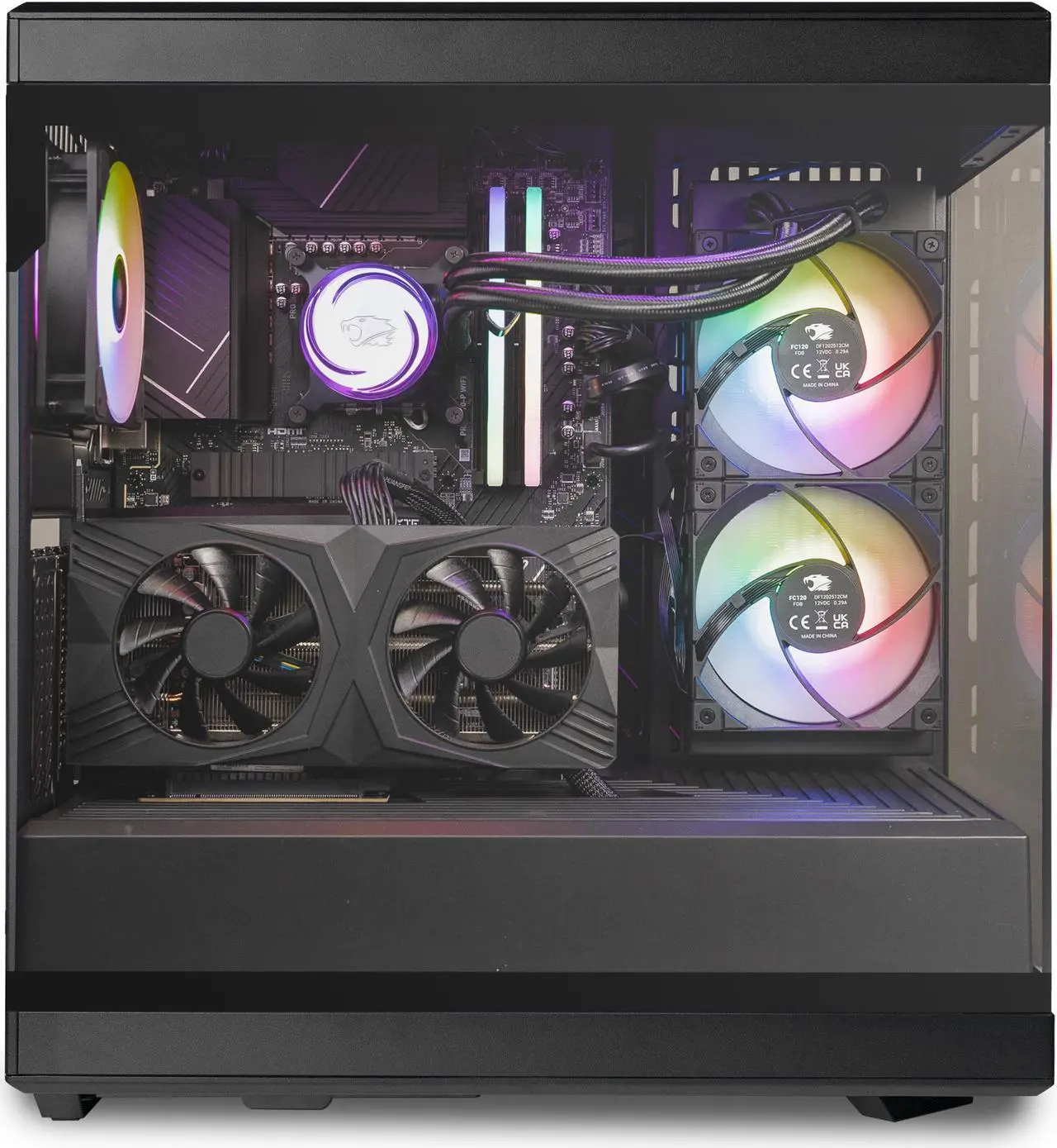 Alt view image 8 of 14 - iBUYPOWER Y40 PRO Black Gaming PC Desktop - AMD Ryzen 7 9800X3D - AMD Radeon RX 7800 XT 16GB - 32GB DDR5 RGB - 2TB NVMe SSD - Y40BA7R78XT01