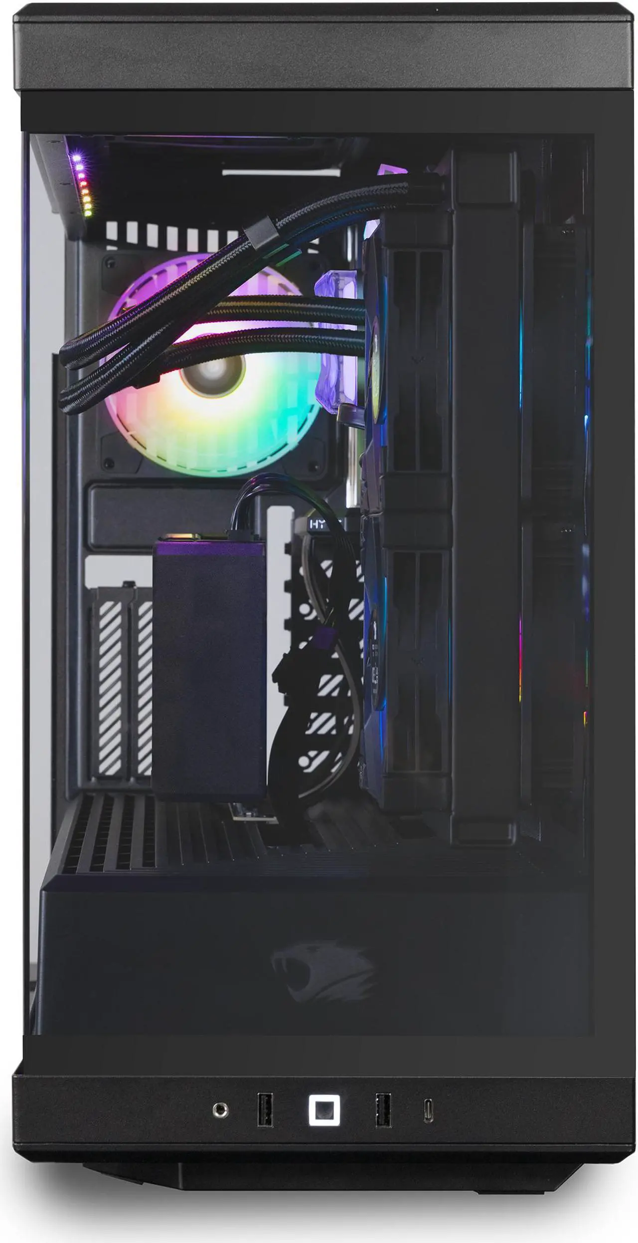 Alt view image 11 of 14 - iBUYPOWER Y40 PRO Black Gaming PC Desktop - AMD Ryzen 7 9800X3D - AMD Radeon RX 7800 XT 16GB - 32GB DDR5 RGB - 2TB NVMe SSD - Y40BA7R78XT01