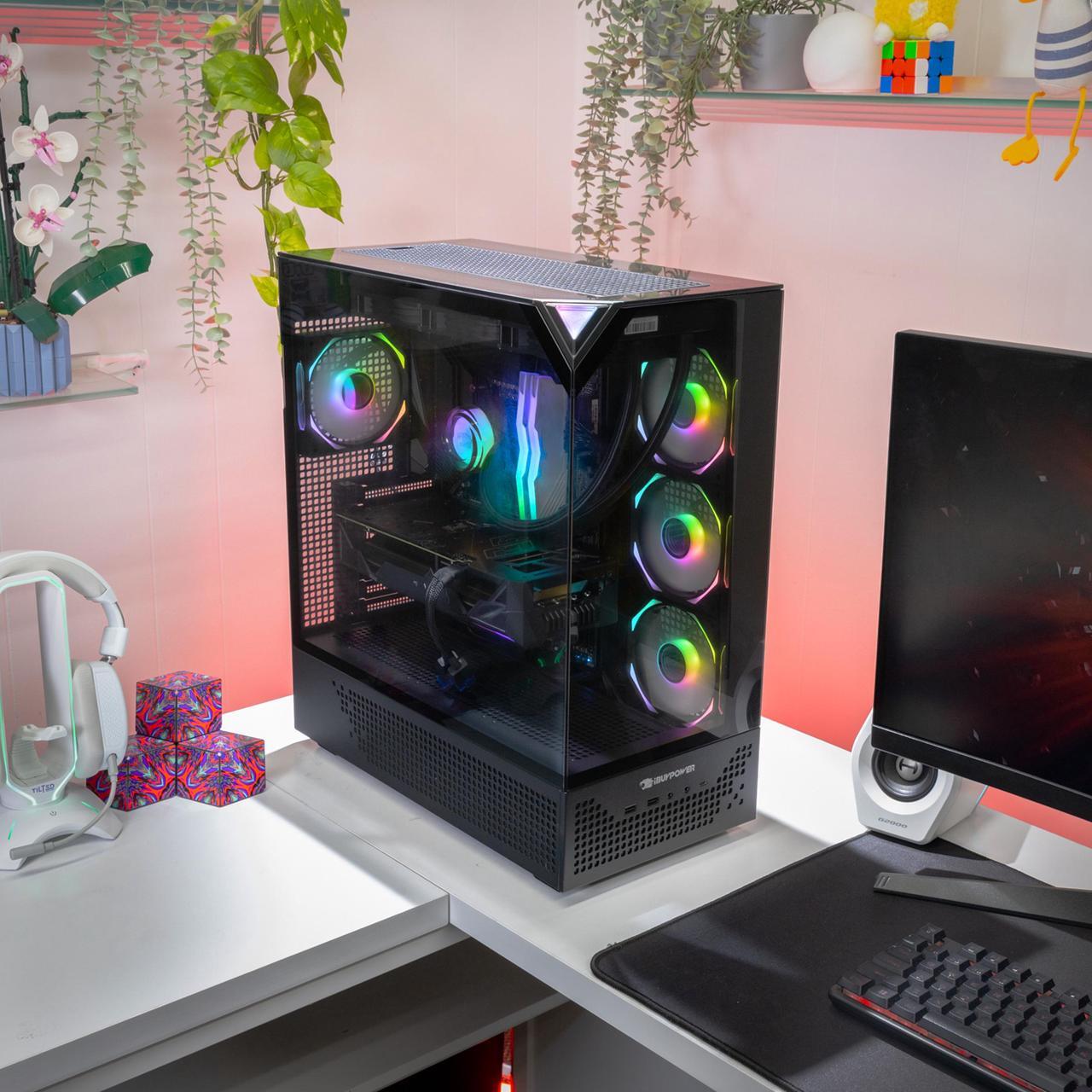 Alt view image 9 of 9 - iBUYPOWER Element 9 Pro Black Gaming PC Desktop - Intel Core Ultra 7 265KF - NVIDIA GeForce RTX 5070Ti 16GB - 32GB DDR5 RGB - 2TB NVMe SSD - EPBI7N57T01