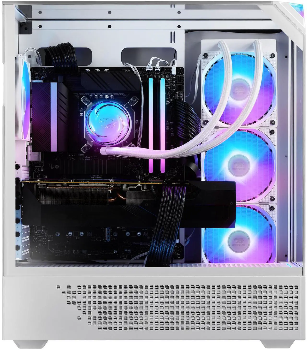 Alt view image 5 of 8 - iBUYPOWER Element 9 White Gaming PC Desktop - AMD Ryzen 7 7800X3D - NVIDIA GeForce RTX 5070Ti 16GB - 32GB DDR5 RGB - 1TB NVMe SSD - EWA7N57T01
