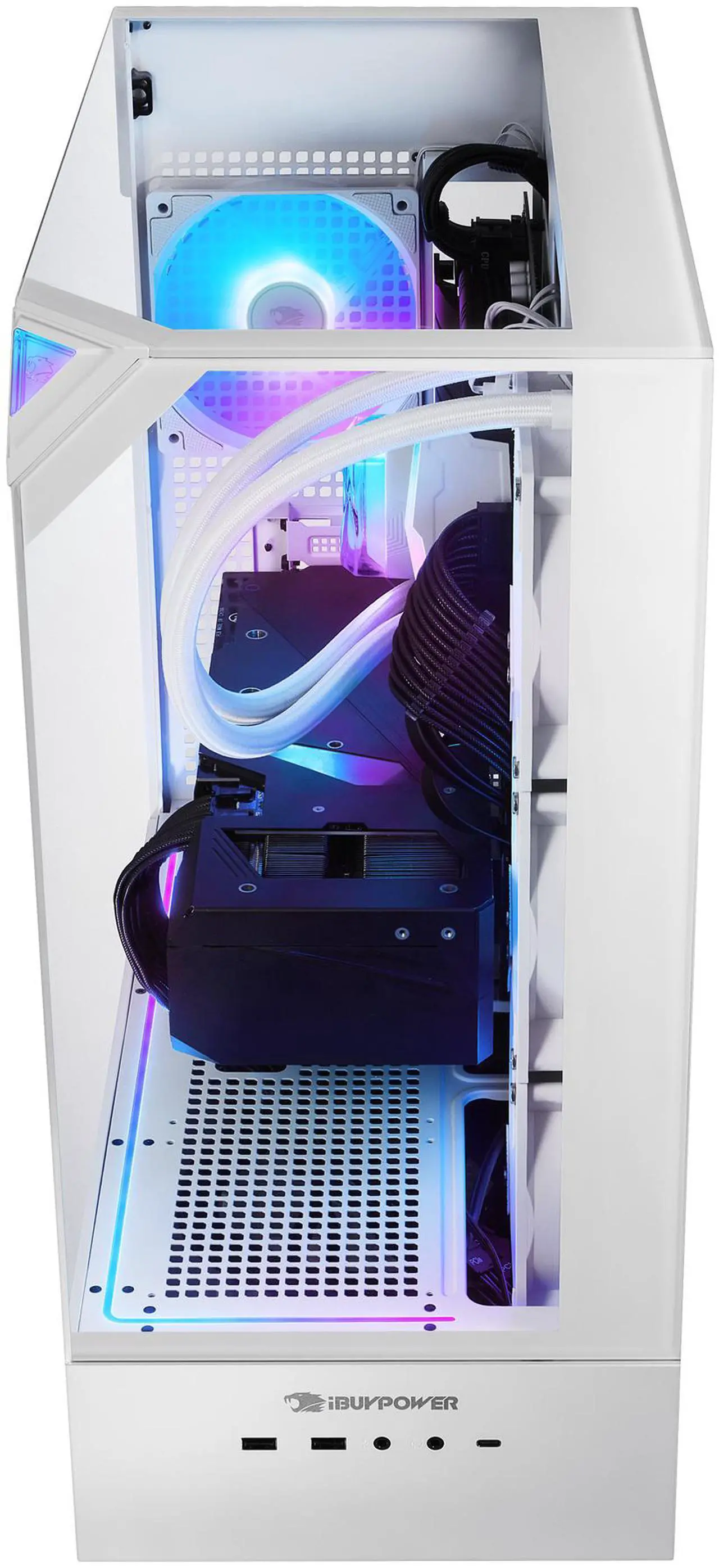 Alt view image 3 of 8 - iBUYPOWER Element 9 White Gaming PC Desktop - AMD Ryzen 7 7800X3D - NVIDIA GeForce RTX 5070Ti 16GB - 32GB DDR5 RGB - 1TB NVMe SSD - EWA7N57T01