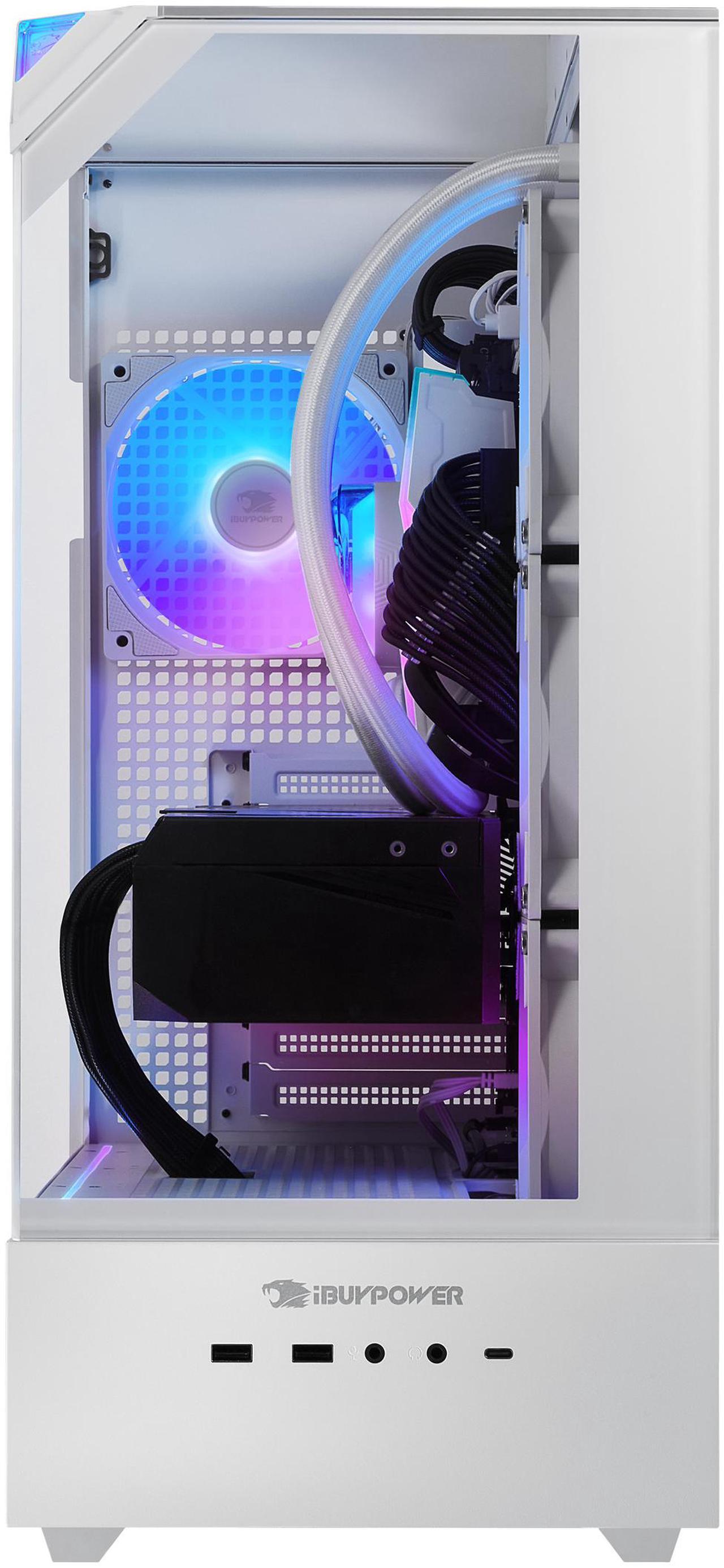 Alt view image 4 of 8 - iBUYPOWER Element 9 White Gaming PC Desktop - AMD Ryzen 7 7800X3D - NVIDIA GeForce RTX 5070Ti 16GB - 32GB DDR5 RGB - 1TB NVMe SSD - EWA7N57T01