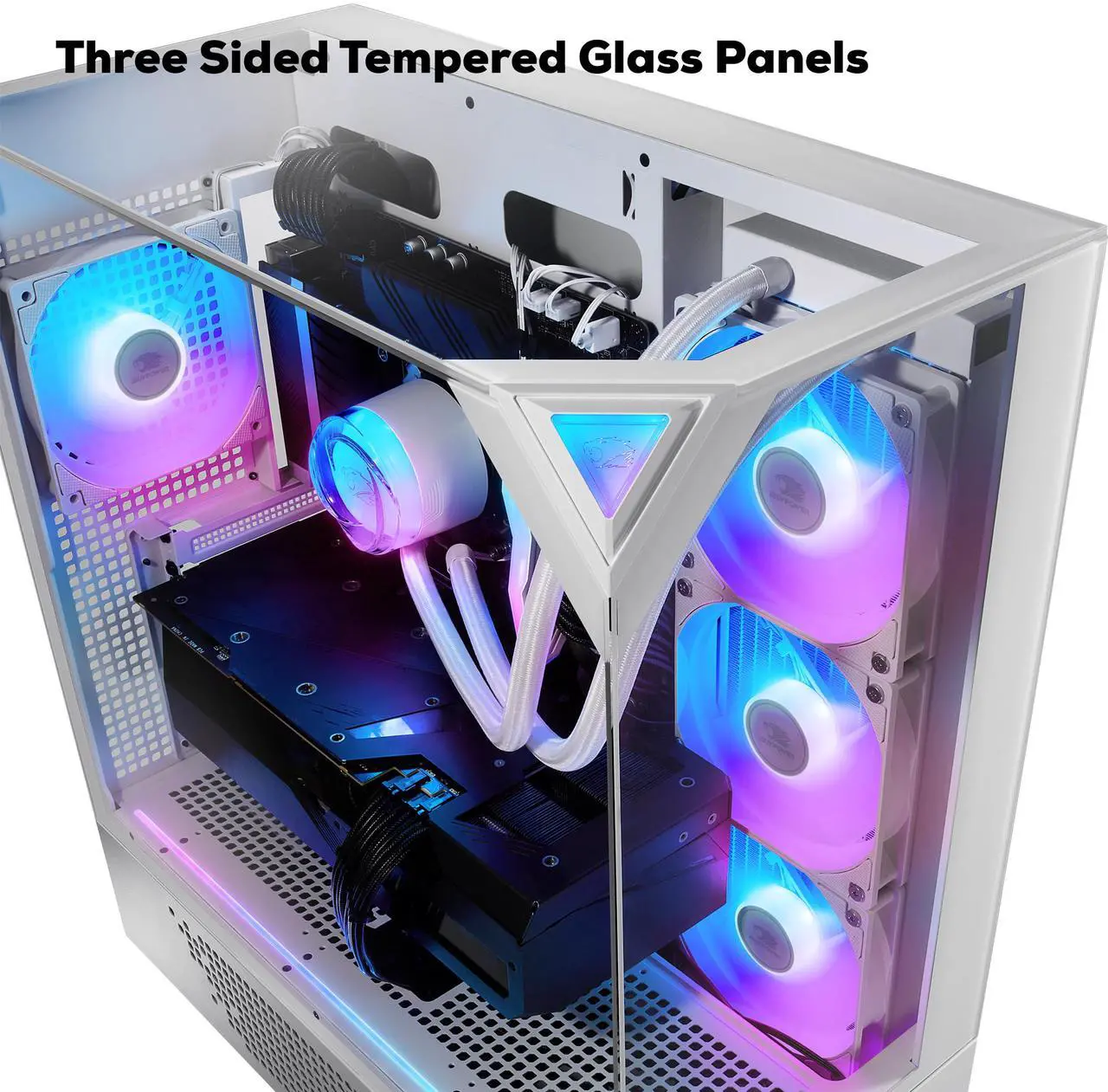 Alt view image 6 of 8 - iBUYPOWER Element 9 White Gaming PC Desktop - AMD Ryzen 7 7800X3D - NVIDIA GeForce RTX 5070Ti 16GB - 32GB DDR5 RGB - 1TB NVMe SSD - EWA7N57T01