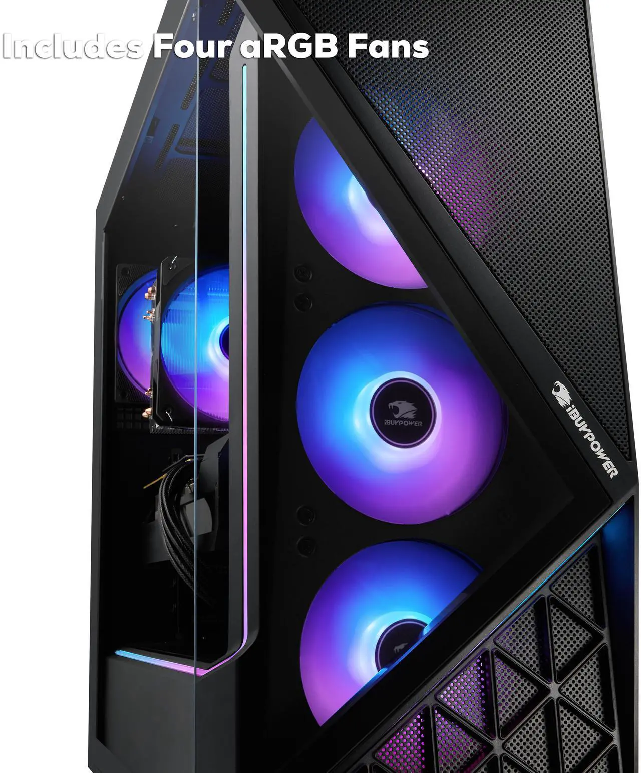 Alt view image 5 of 8 - iBUYPOWER Slate 9 Black Gaming PC Desktop - Intel Core i7 14700KF - NVIDIA GeForce RTX 5070Ti 16GB - 32GB DDR5 RGB - 1TB NVMe SSD - SBI7N57T01