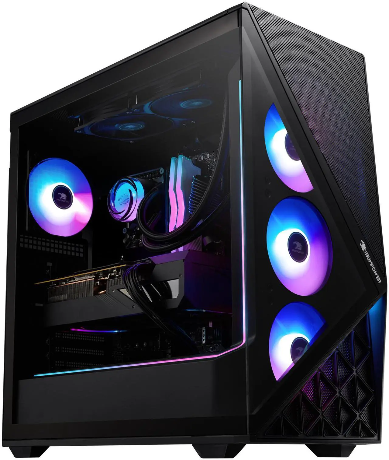 Alt view image 2 of 8 - iBUYPOWER Slate 9 Black Gaming PC Desktop - Intel Core i7 14700KF - NVIDIA GeForce RTX 5070Ti 16GB - 32GB DDR5 RGB - 1TB NVMe SSD - SBI7N57T01