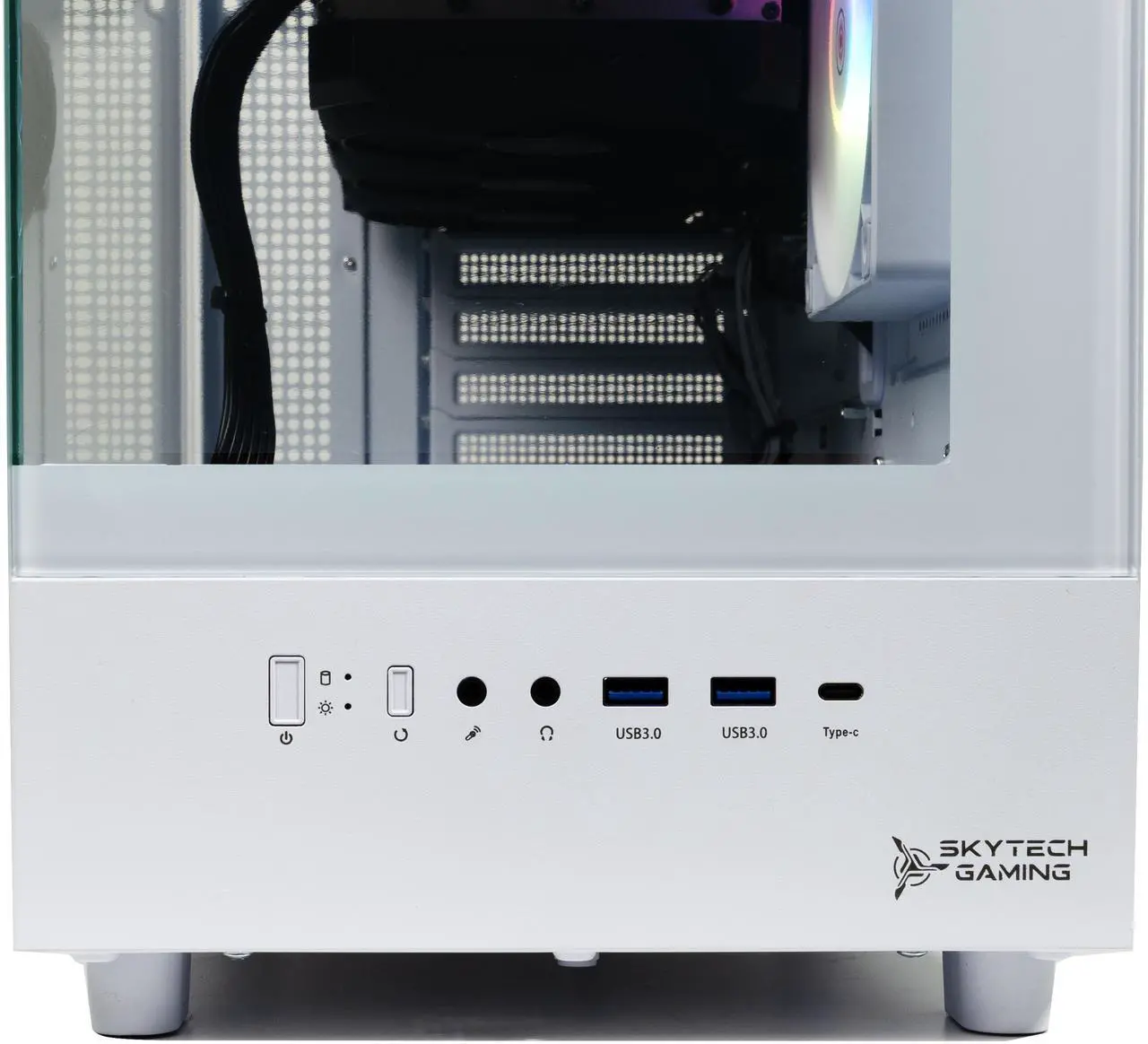 Alt view image 7 of 7 - Skytech Gaming Azure 3 Desktop PC, Ryzen 7 7700 3.8 GHz (5.3GHz Turbo), AMD RX 9060 XT 16GB, 1TB Gen4 NVMe SSD, 32GB DDR5 RAM RGB, 650W GOLD PSU, Wi-Fi, Win 11