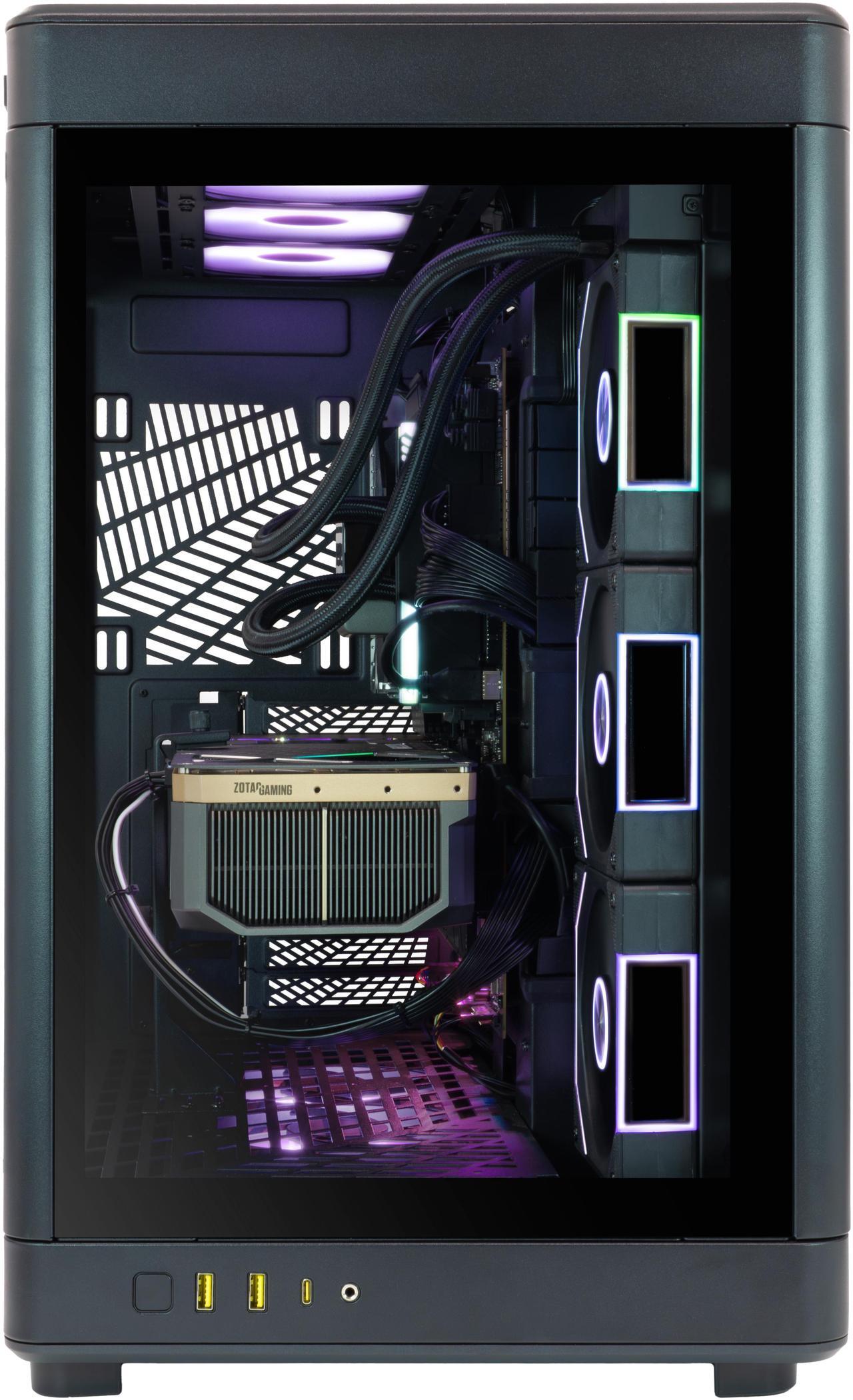 Alt view image 4 of 6 - ZOTAC MEK AI-Enhanced Gaming PC Desktop Computer - NVIDIA GeForce RTX 5090, AMD Ryzen 7 9700X 5.5GHz, 32GB DDR5 RGB, 2TB NVME M.2 SSD, 1300W 80+ GOLD PSU, WiFi 7, Windows 11 PRO 64-bit
