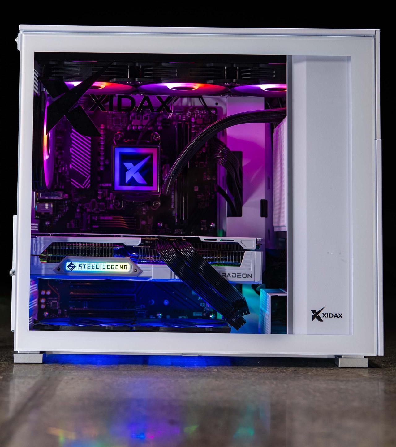 Alt view image 3 of 12 - Xidax X6 Gaming desktop-AMD RYZEN 7 9800X3D (up to 5.2GHz)|AMD Radeon RX 9070XT 16GB|32GB (2x16GB) DDR5 5600MHz|2TB M.2 NVMe|Genuine Windows 11 Home|Xen White Case with 8" LCD screen on front