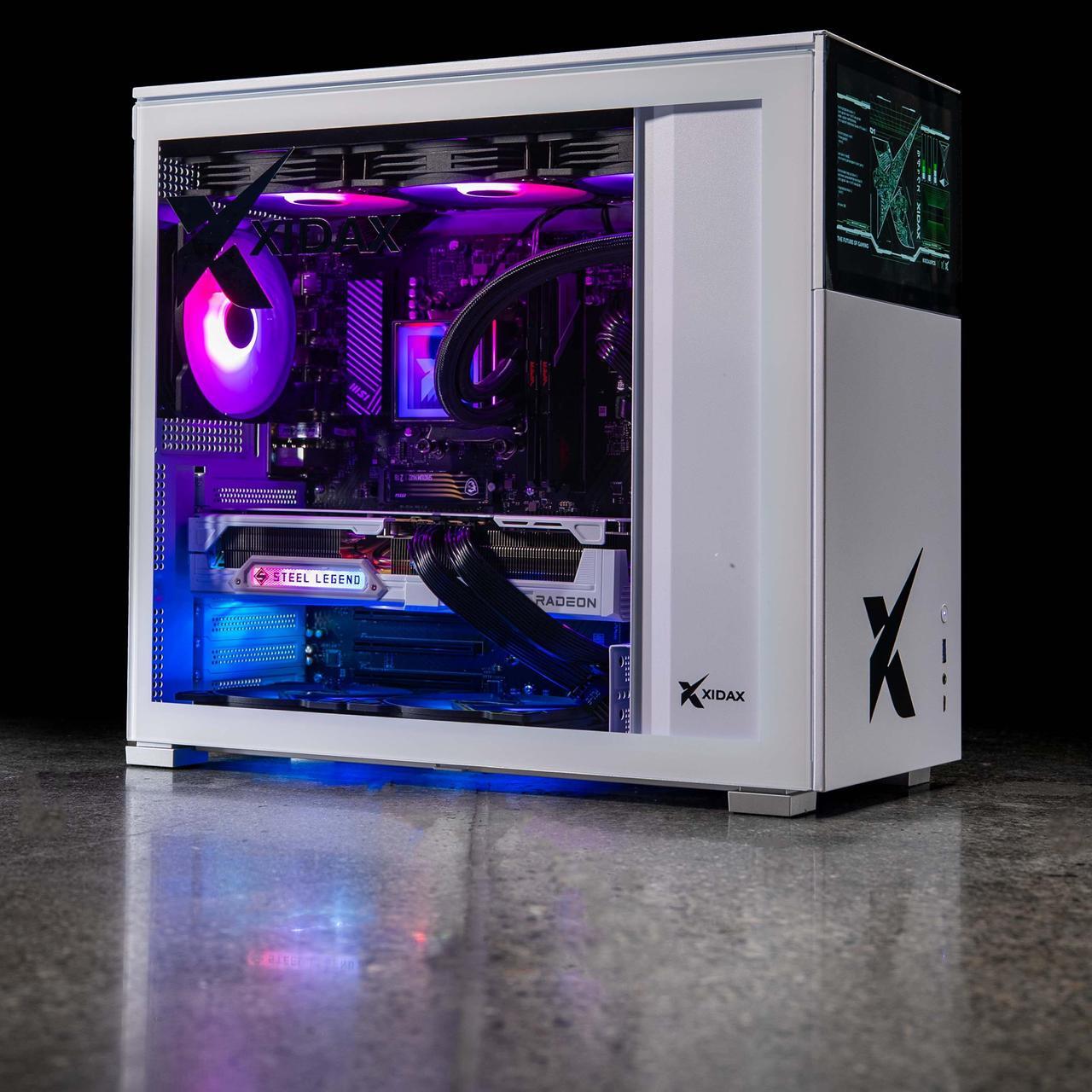 Alt view image 4 of 12 - Xidax X6 Gaming desktop-AMD RYZEN 7 9800X3D (up to 5.2GHz)|AMD Radeon RX 9070XT 16GB|32GB (2x16GB) DDR5 5600MHz|2TB M.2 NVMe|Genuine Windows 11 Home|Xen White Case with 8" LCD screen on front