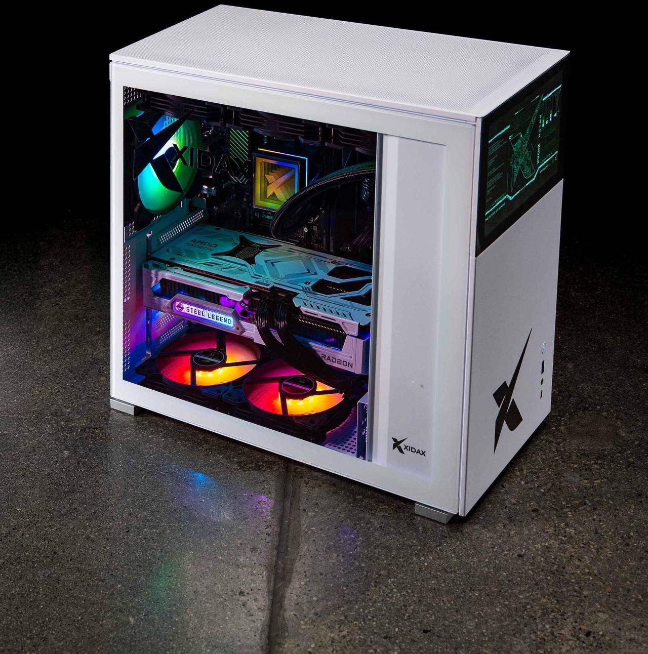 Alt view image 5 of 12 - Xidax X6 Gaming desktop-AMD RYZEN 7 9800X3D (up to 5.2GHz)|AMD Radeon RX 9070XT 16GB|32GB (2x16GB) DDR5 5600MHz|2TB M.2 NVMe|Genuine Windows 11 Home|Xen White Case with 8" LCD screen on front
