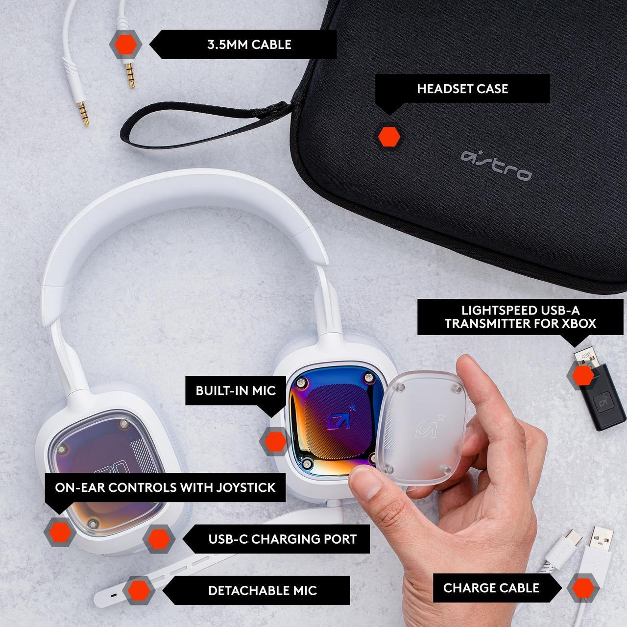 Alt view image 7 of 8 - ASTRO Gaming A30 Lightspeed Wireless Headset for Xbox Series X|S, PC, & Nintendo Switch - White