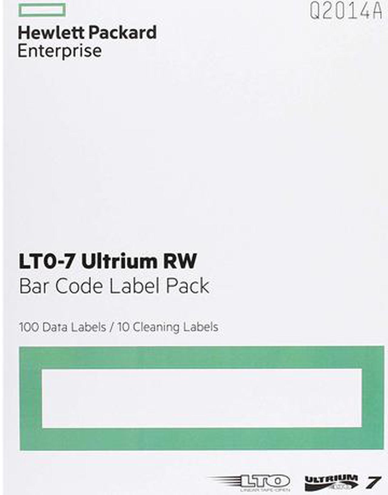 HPE LTO-7 Ultrium RW Bar Code Label Pack