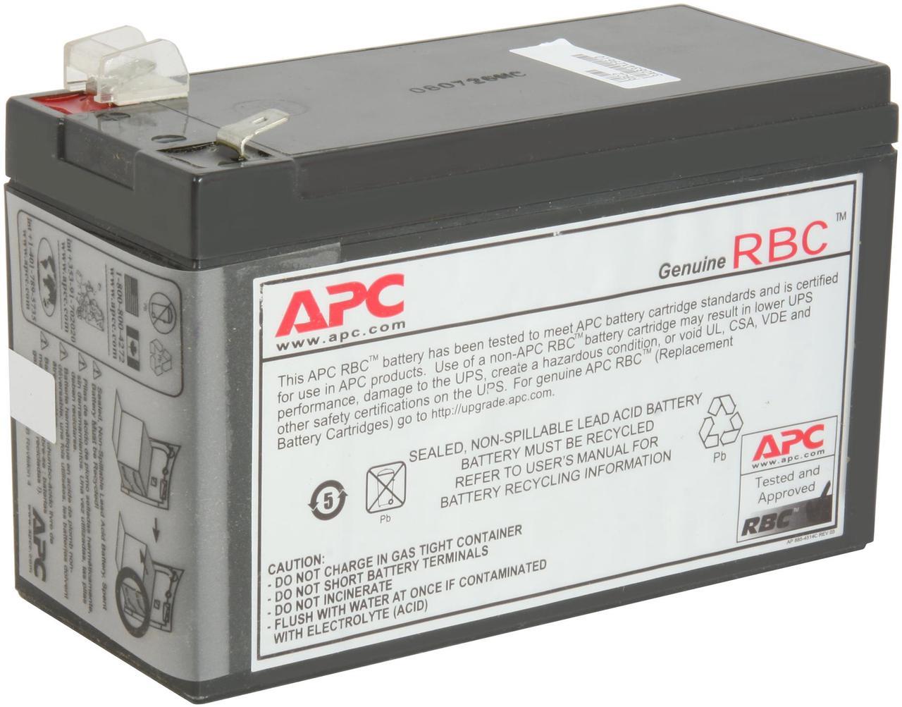 APC UPS Battery Replacement for APC Back-UPS Models BE500R, BE550MC, BK300C, BK350, BK500, BK500BLK, BK500M, BK500MC, BK500MUS, and SC420, SU420NET (RBC2)