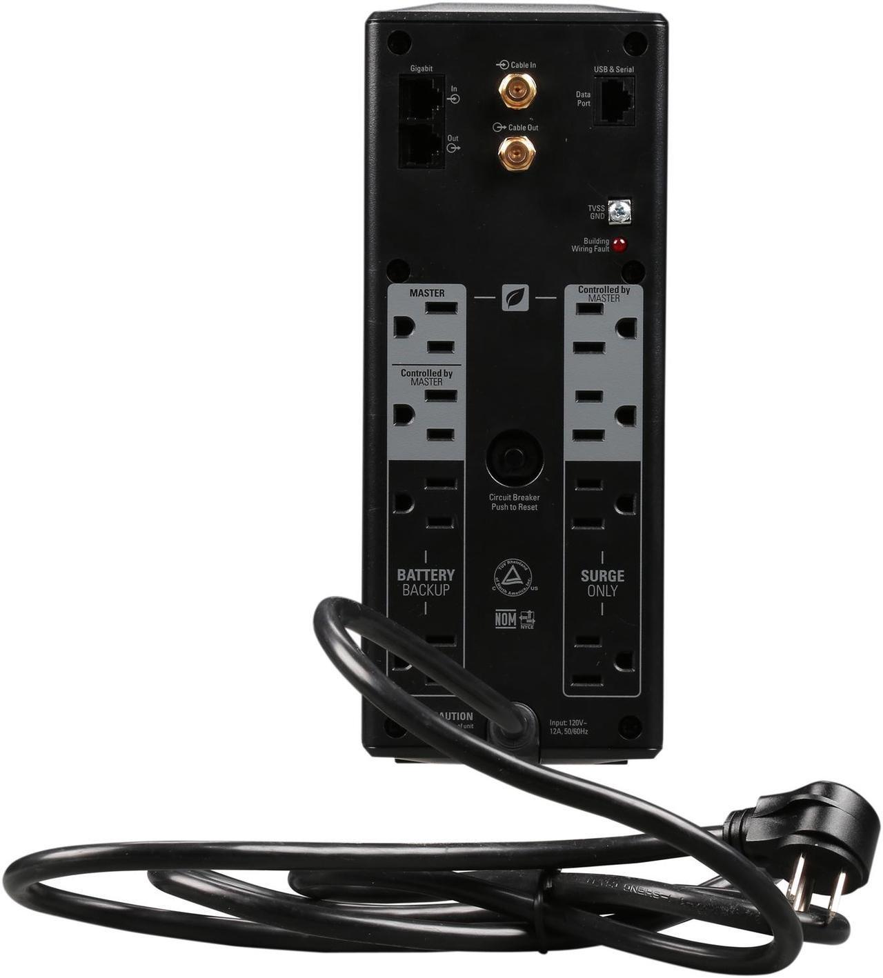Alt view image 5 of 6 - APC BR1000G Back-UPS Pro 1000VA 8-outlet Uninterruptible Power Supply (UPS)