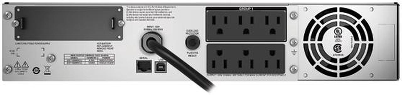Alt view image 3 of 3 - APC Smart-UPS SMT1500RM2U 1550 VA 1000W 6 Outlets UPS