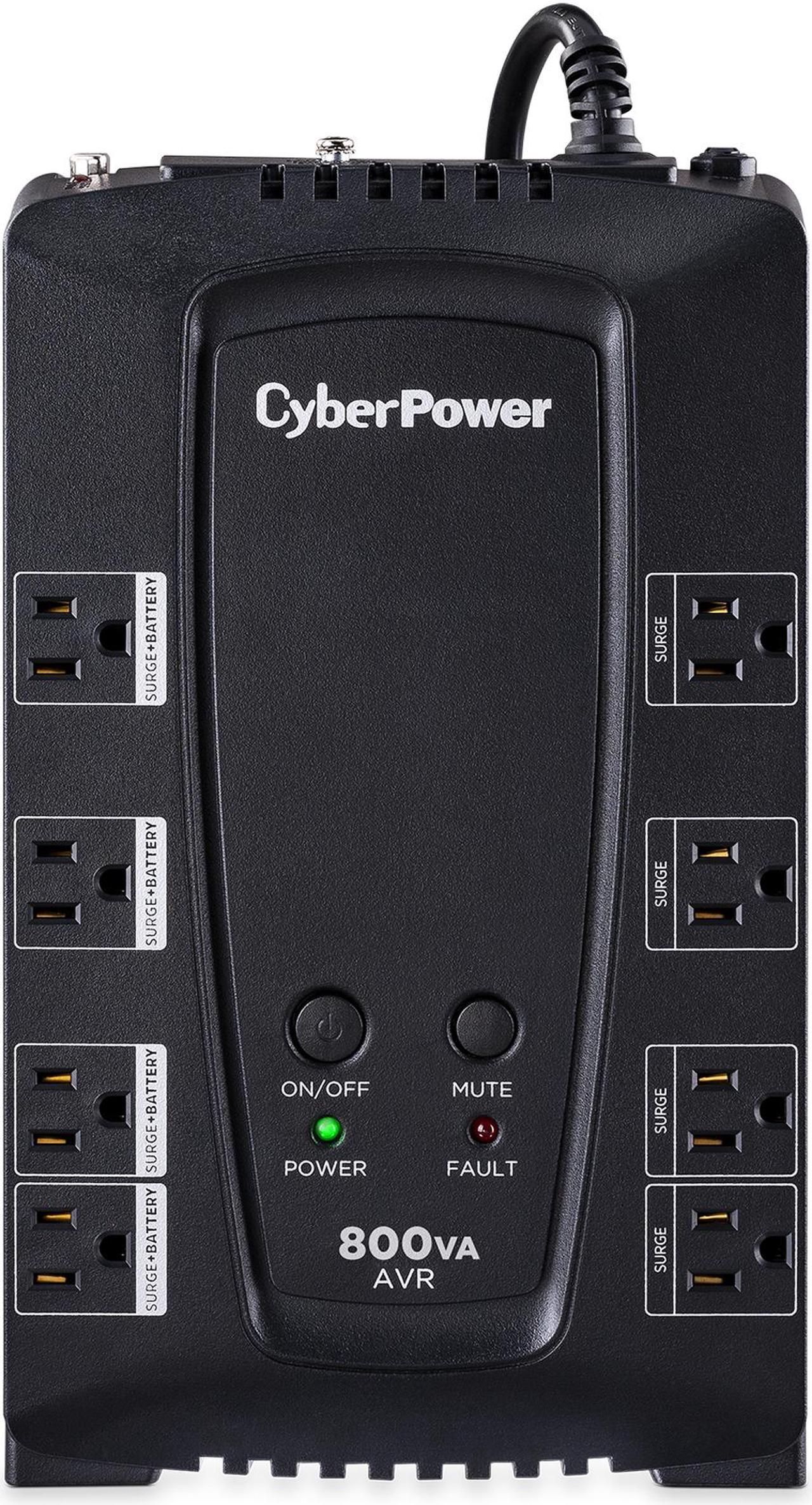 CyberPower AVR CP800AVR UPS   800 VA / 450 W Automatic Voltage Regulation (AVR) 8 Outlets Line-Interactive Topology LED Indicators