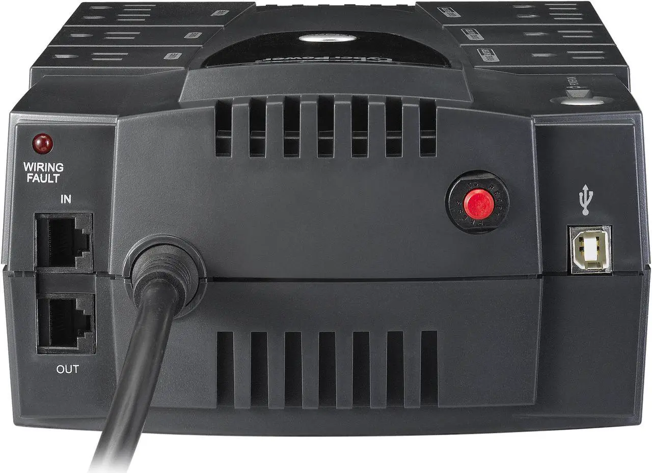 Alt view image 4 of 4 - CyberPower Intelligent LCD Series CP600LCD 600VA 340W 4 x 5-15R Battery/Surge Protected 4 x 5-15R Surge Protected Outlets UPS