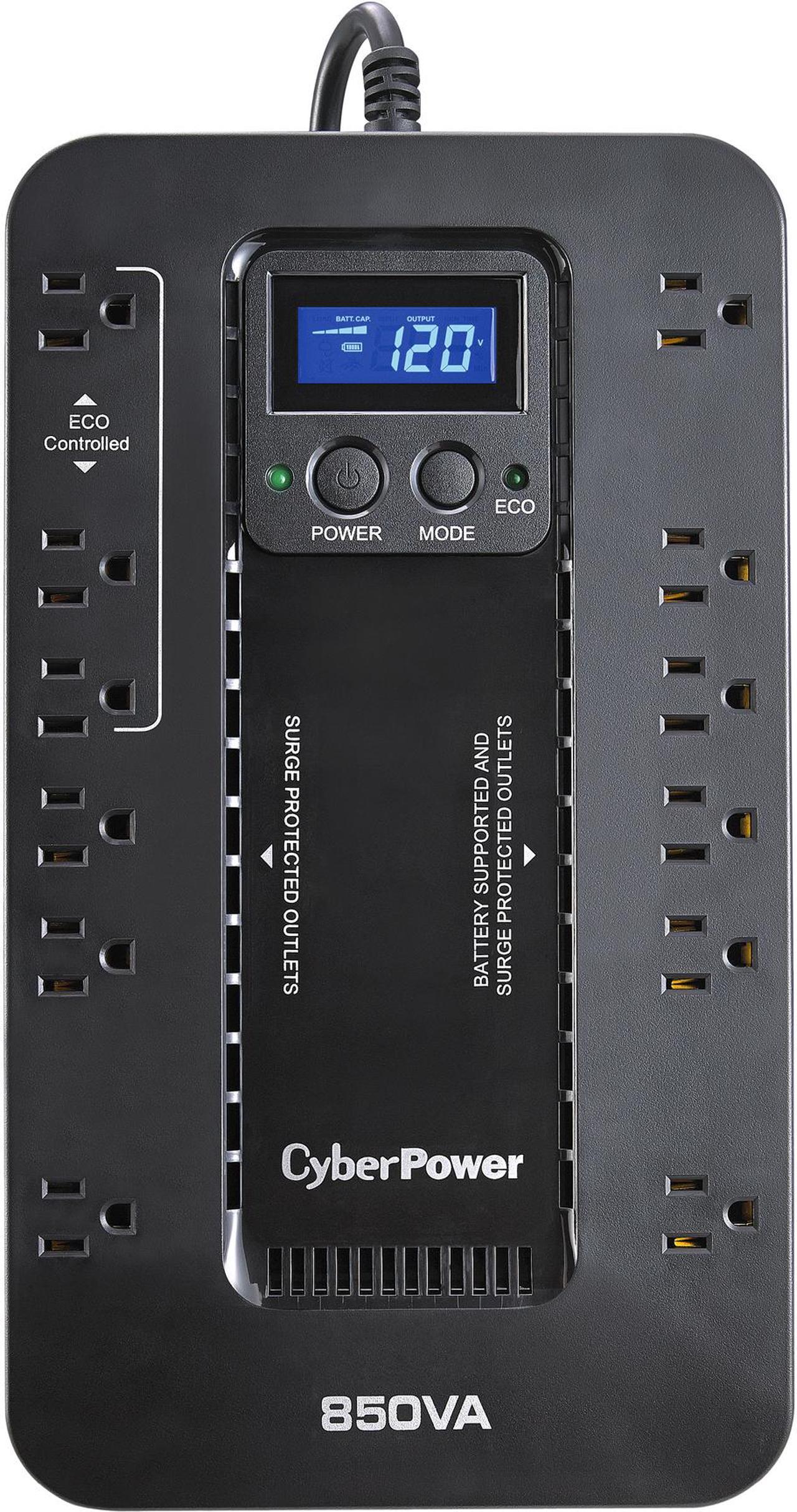 CyberPower Ecologic EC850LCD 850 VA 510 Watts 12 Outlets UPS